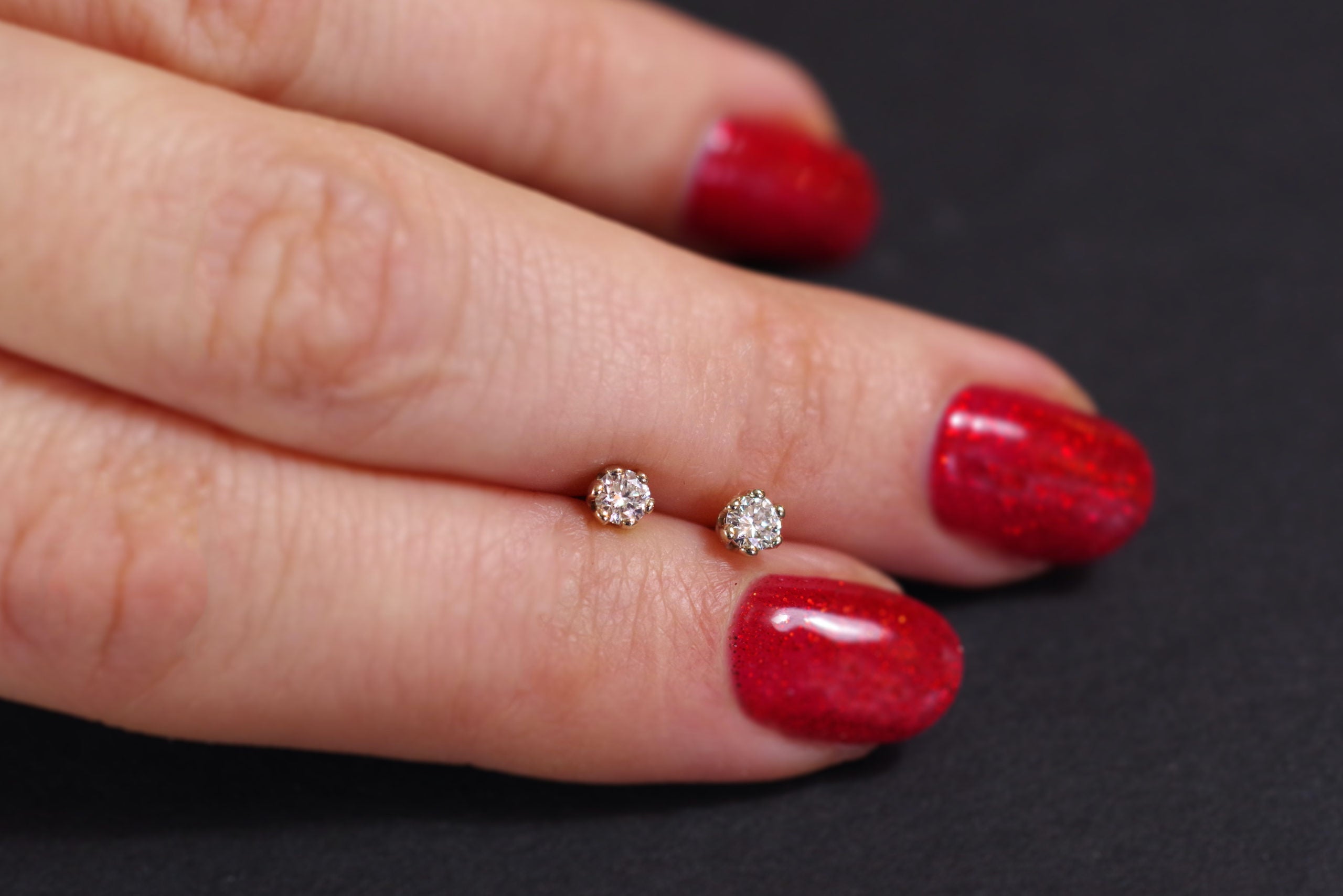 Diamond stud earrings