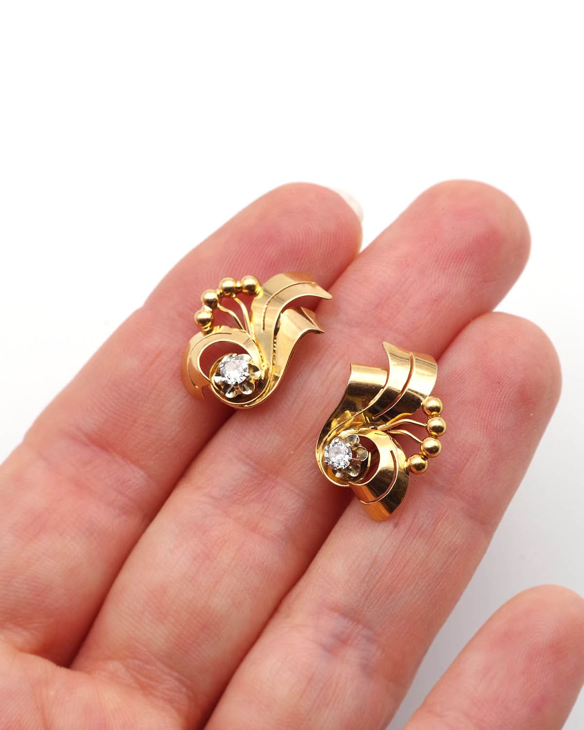 Vintage 1950s diamond earrings