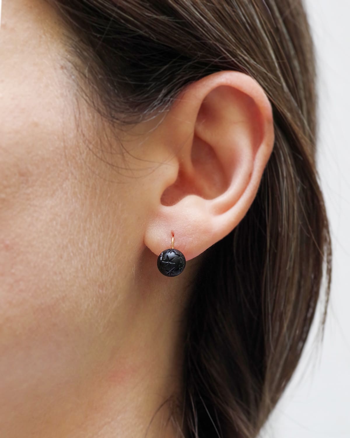 Antique black jet earrings