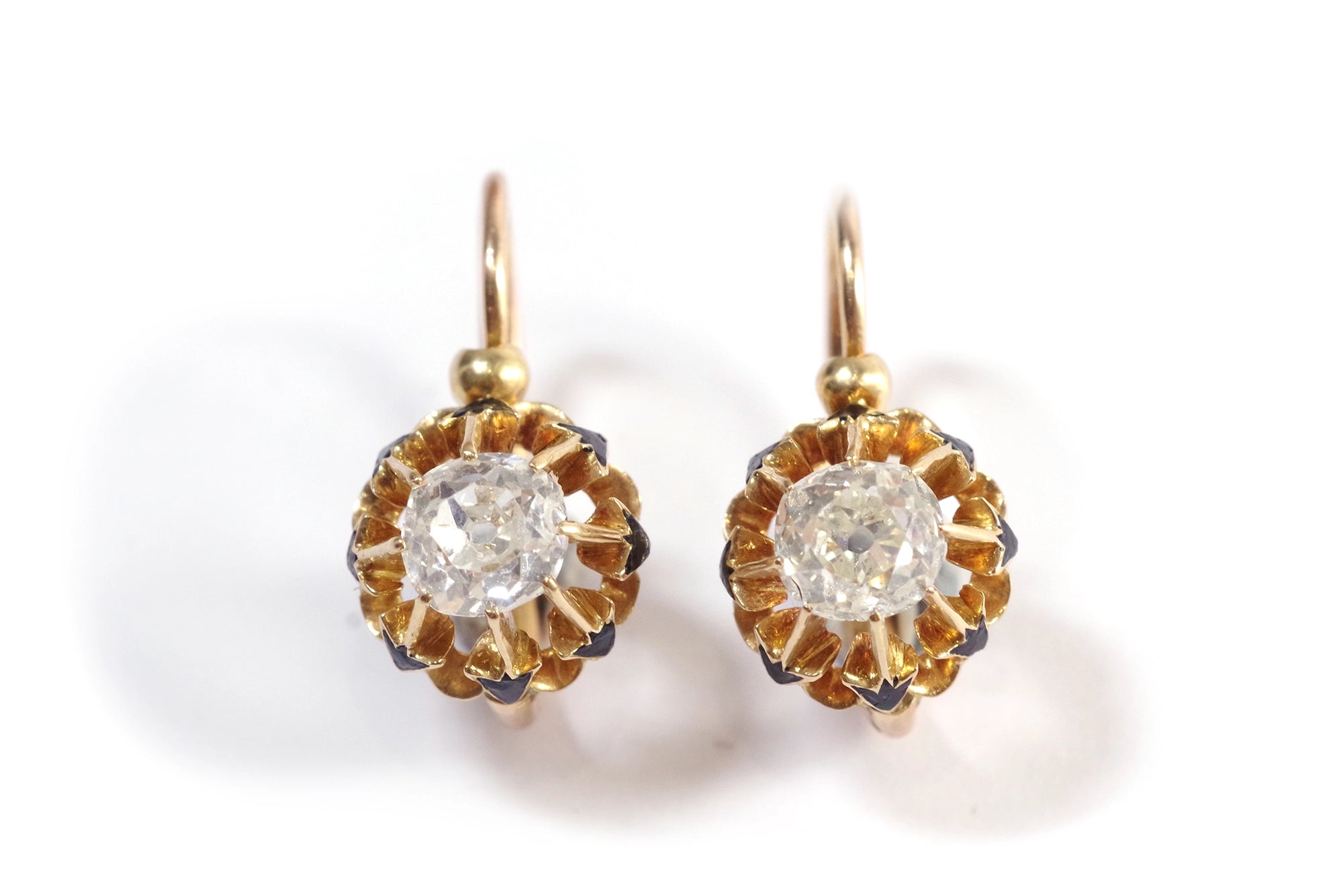 old mine dut diamond earrings