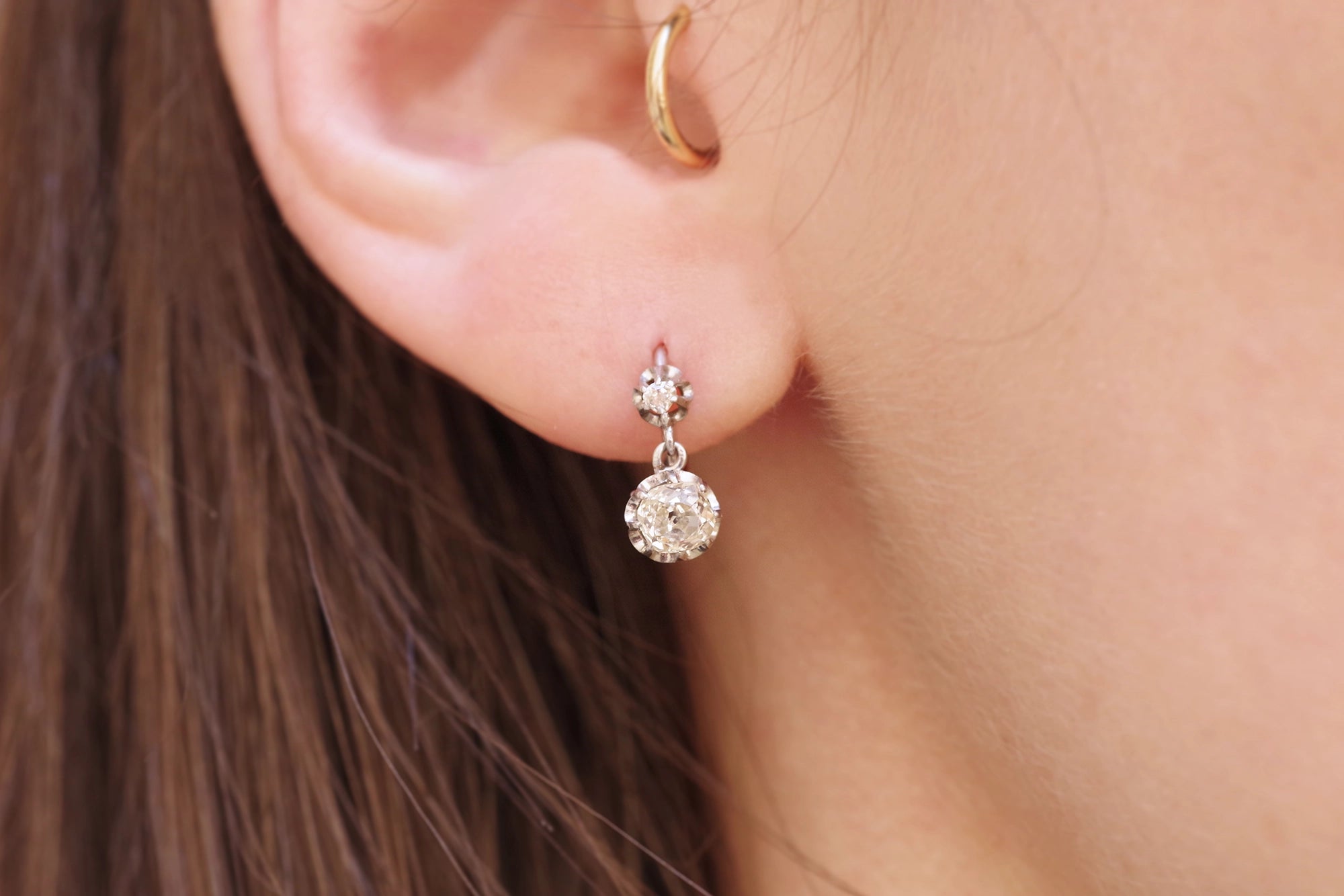 Antique diamond earrings