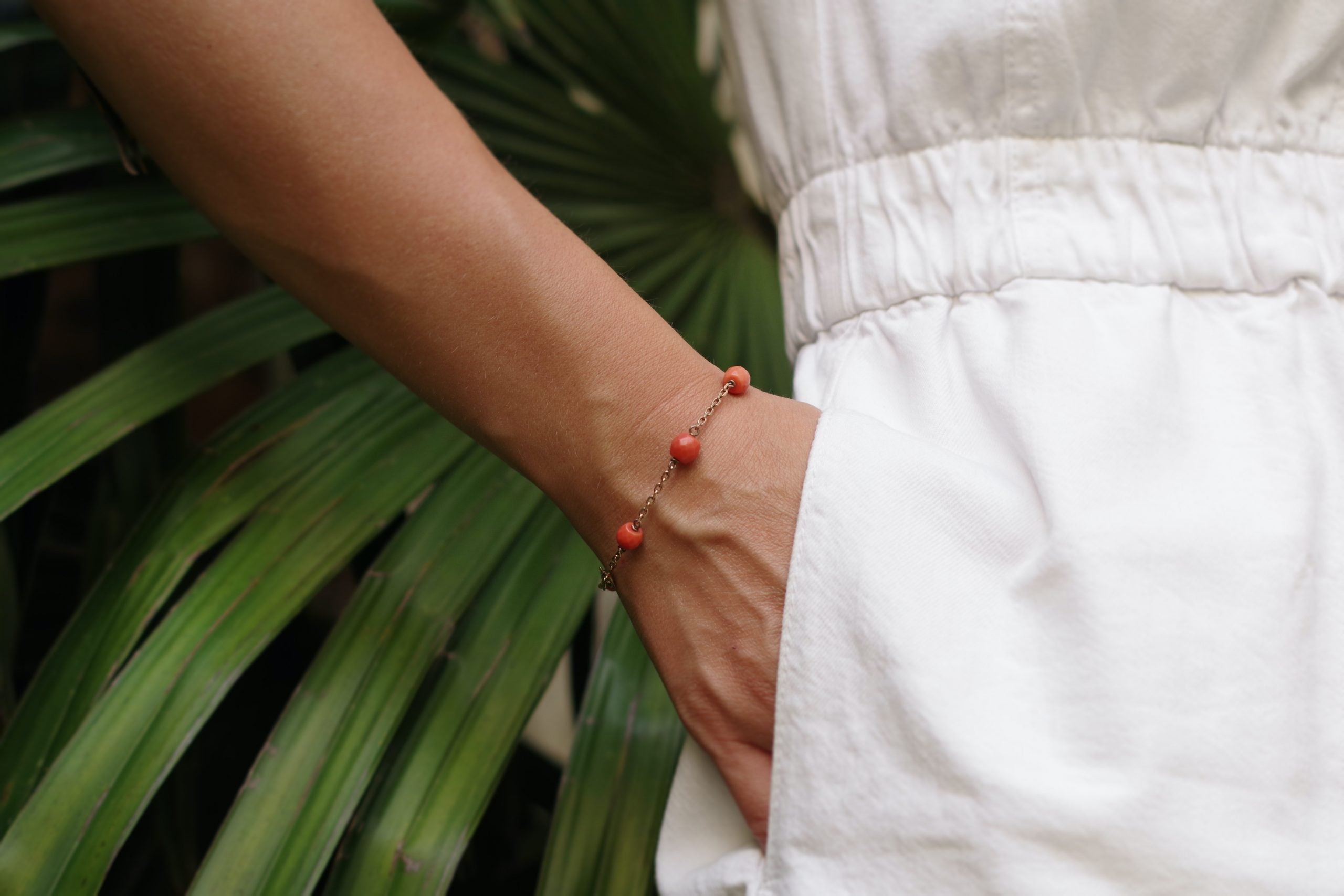 bracelet perles de corail