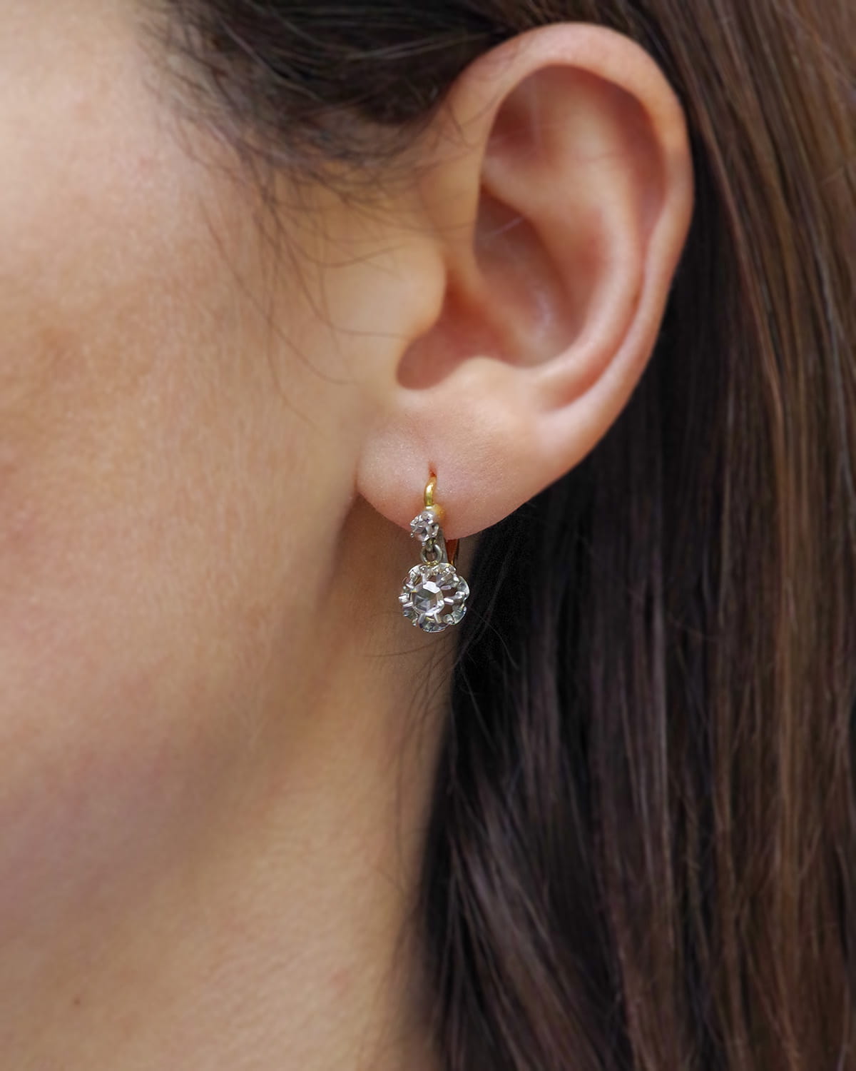 Edwardian diamond 0.20 ct earrings