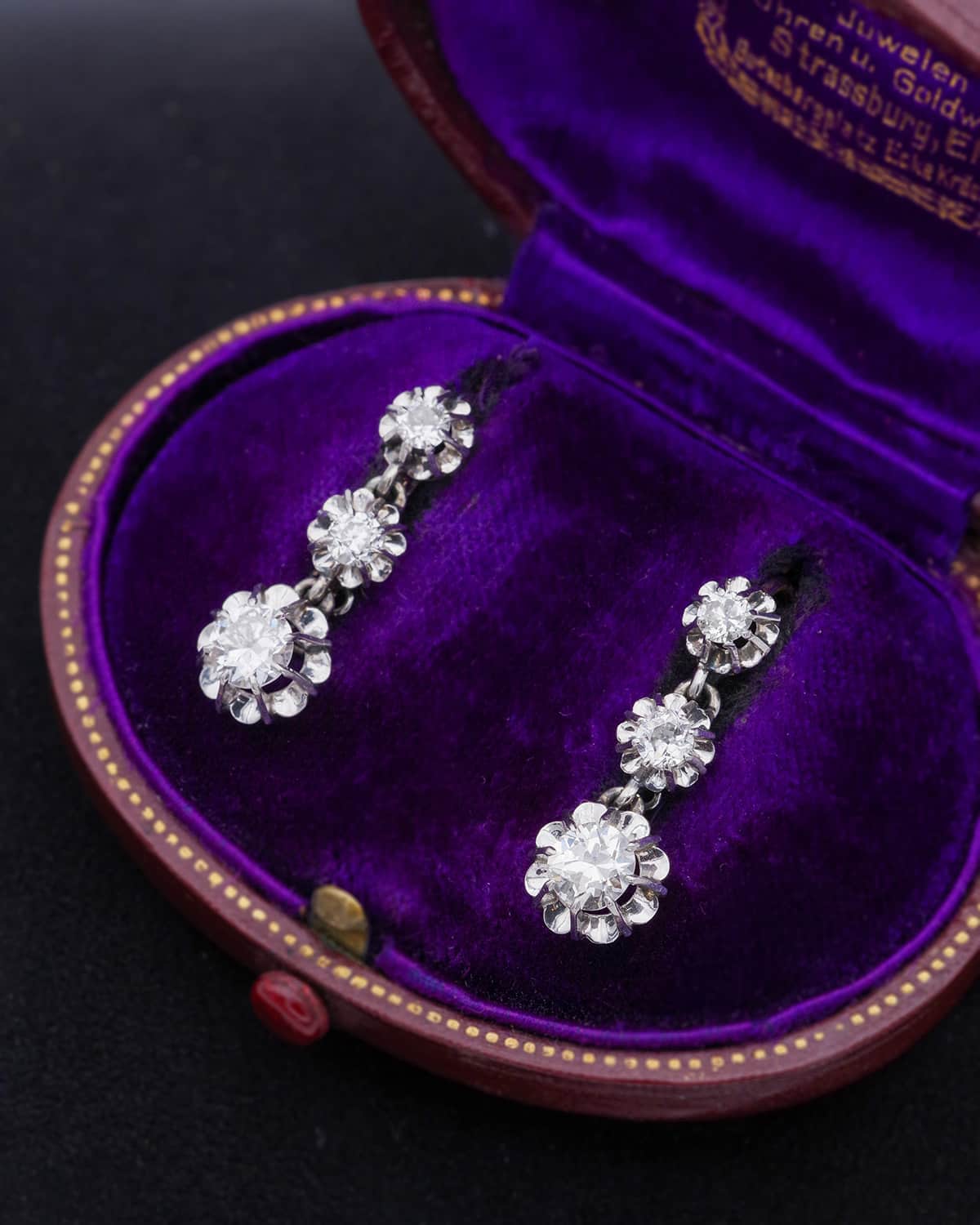 dormeuses art deco en platine