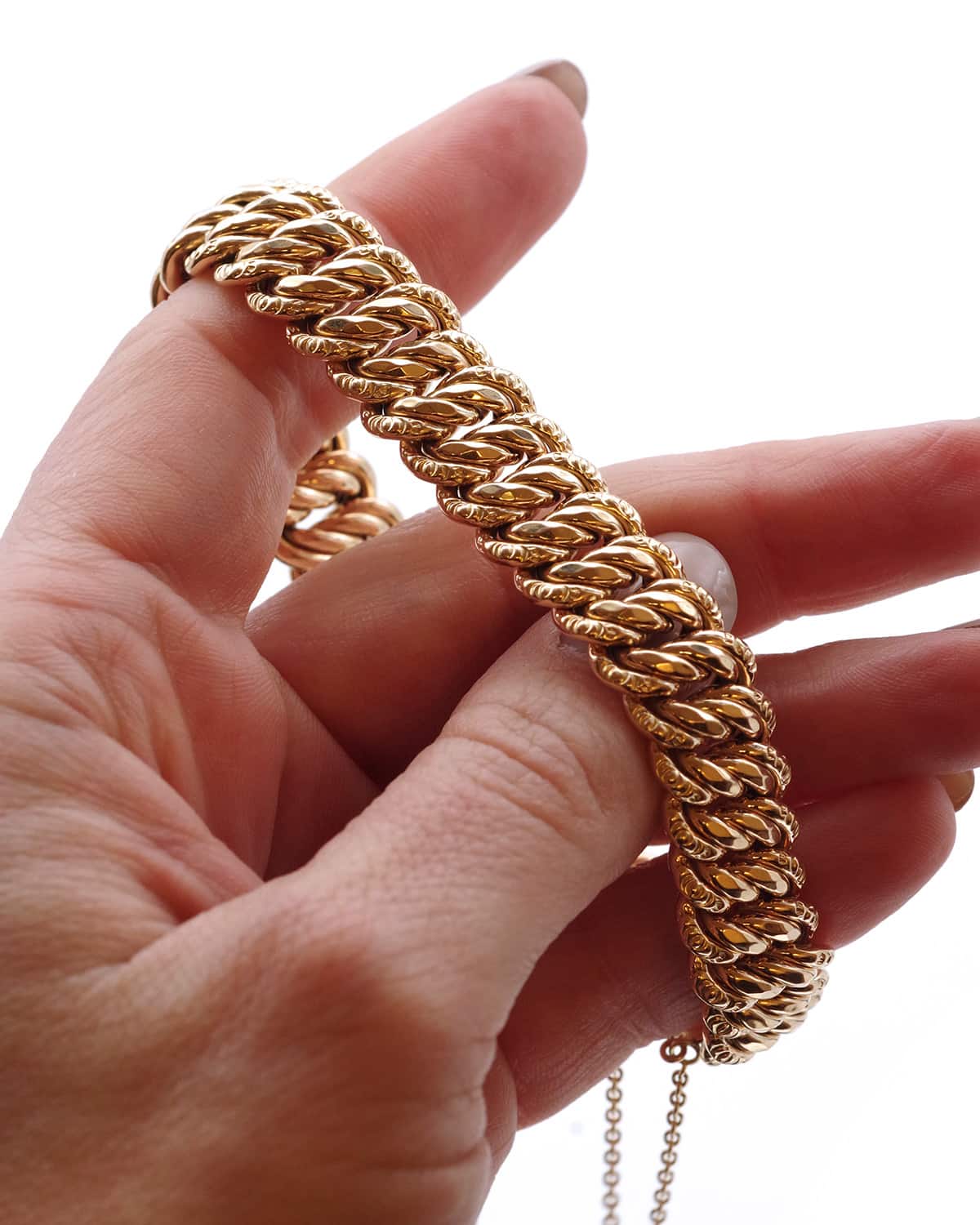 Bracelet maille americaine en or