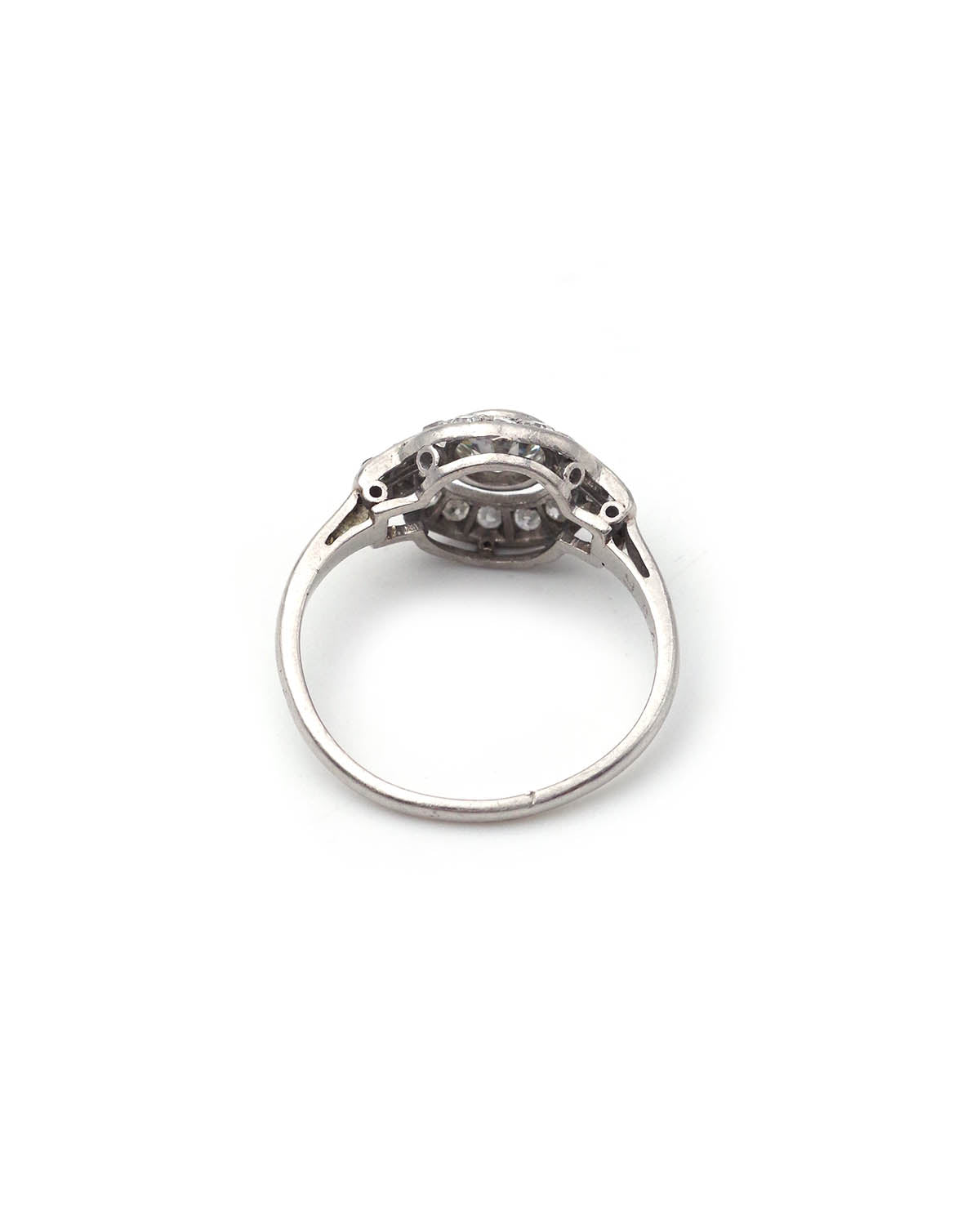 Art deco platinum diamond wedding ring