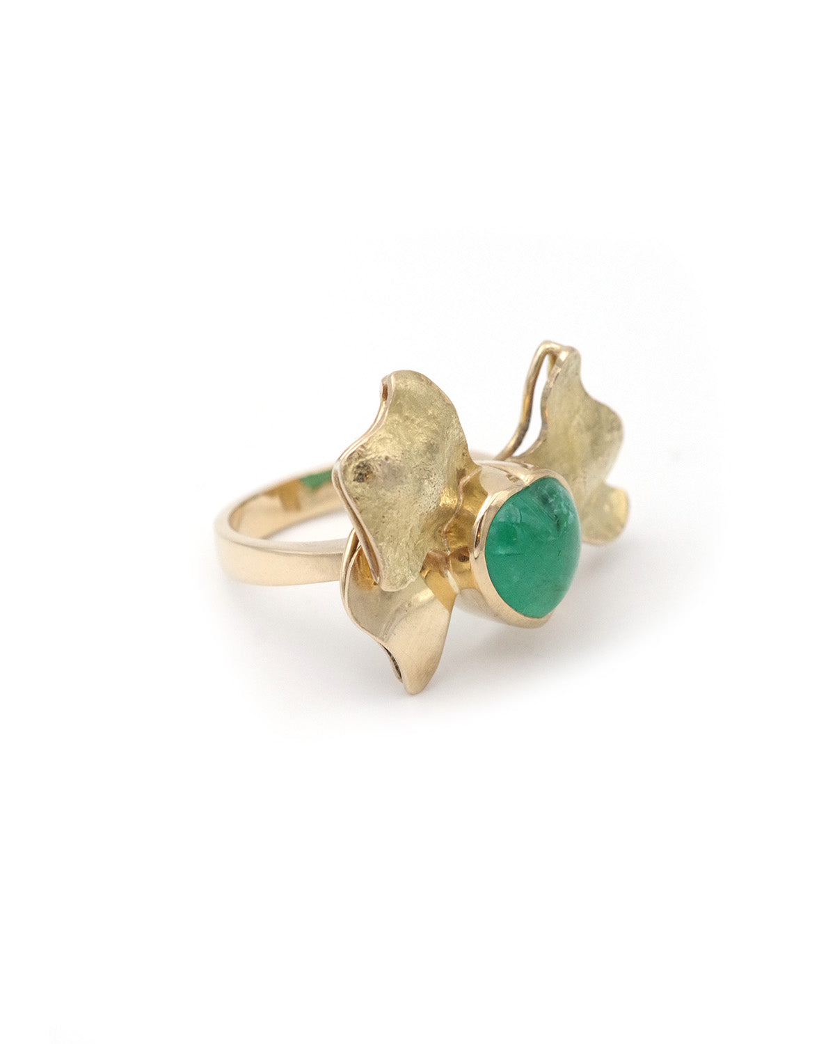 Bague cocktail emeraude en or
