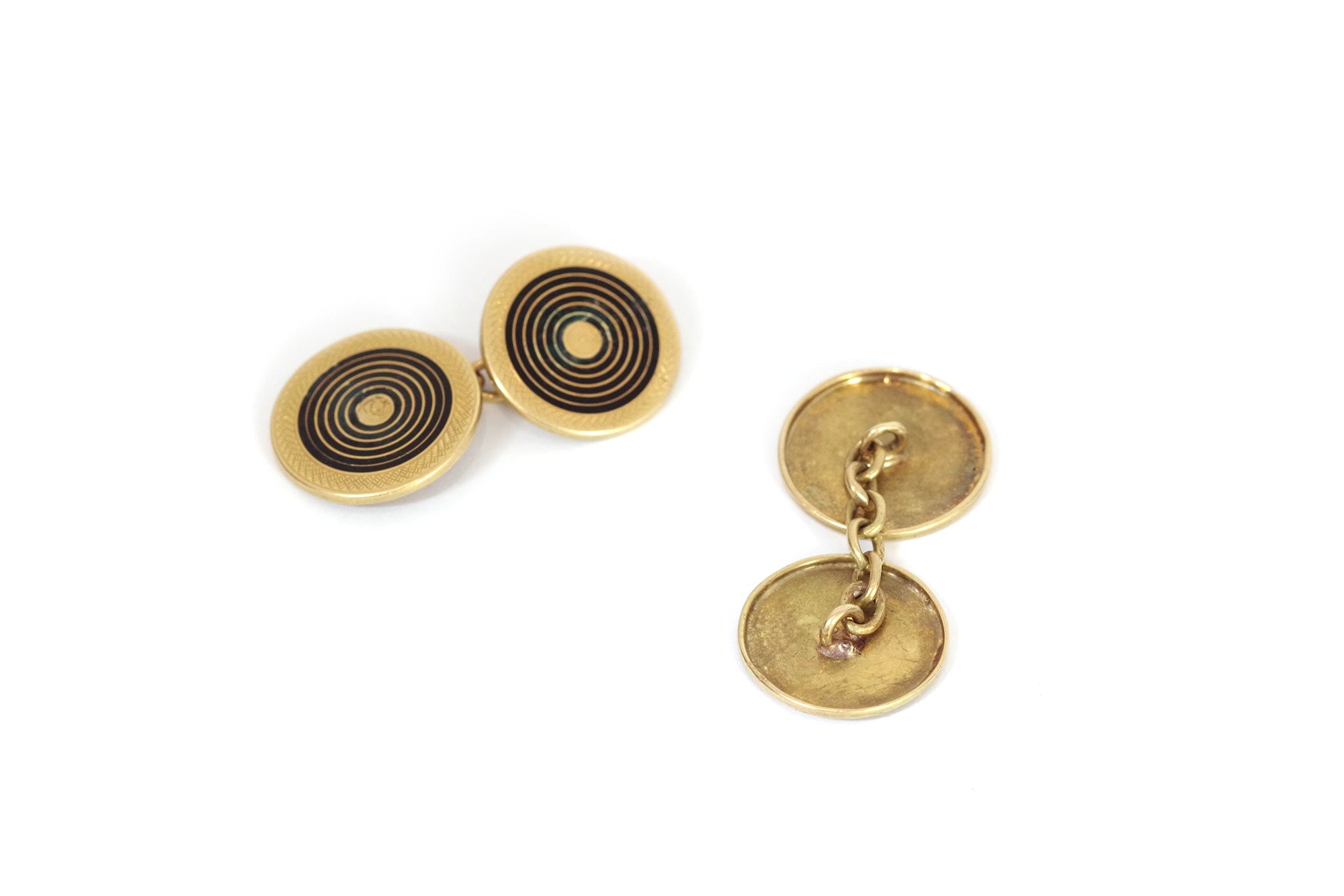 Black enamel cufflink