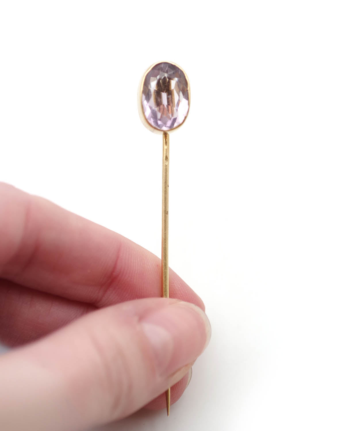 Antique amethyst gold tie pin