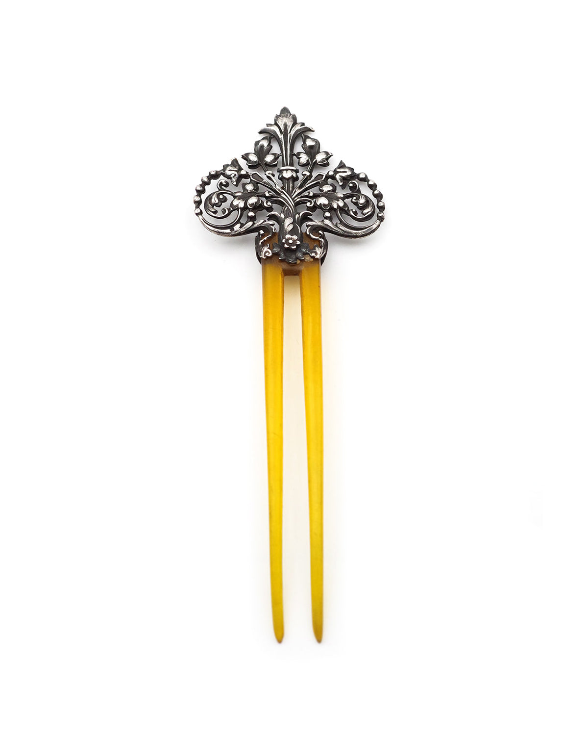 Epingle a cheveux en argent et ecaille