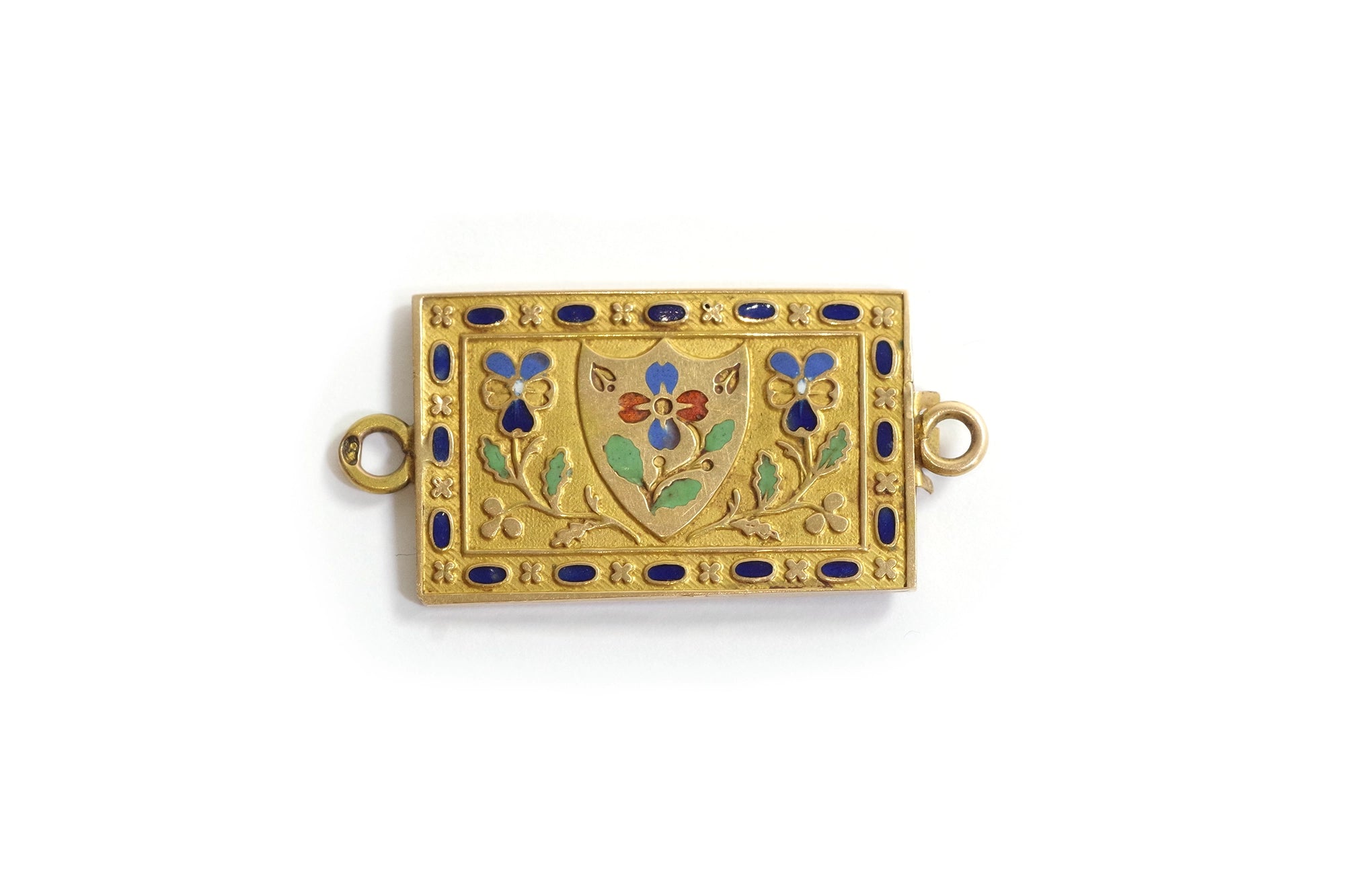 Antique enamel french clasp