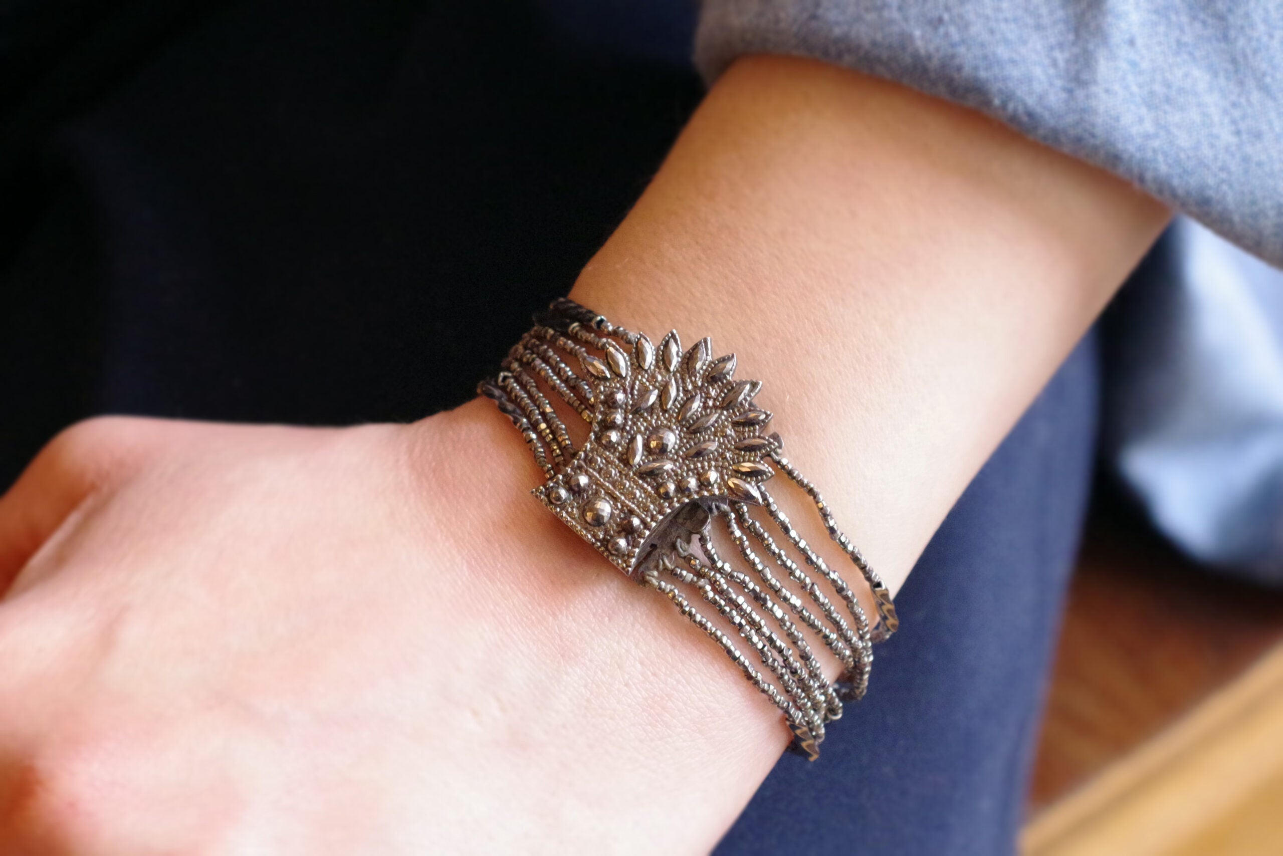 antique cut steel bracelet 19th century