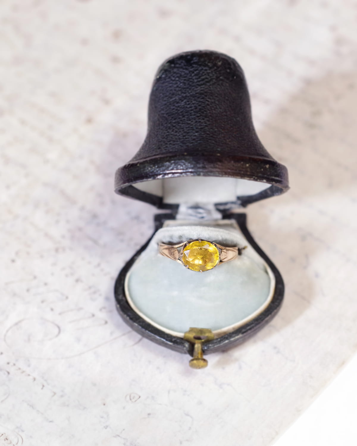 Georgian paste yellow stone ring