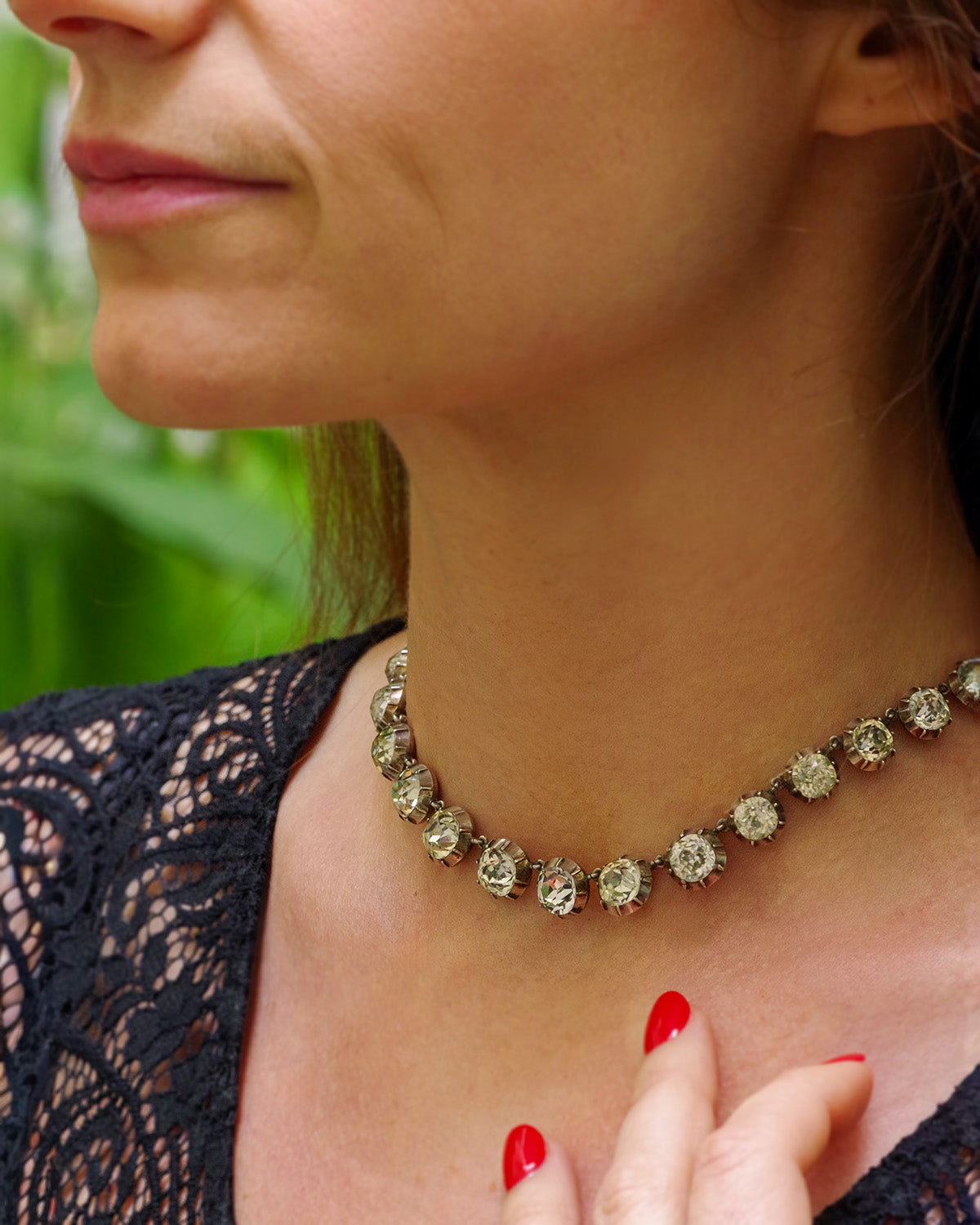 georgian siver paste necklace