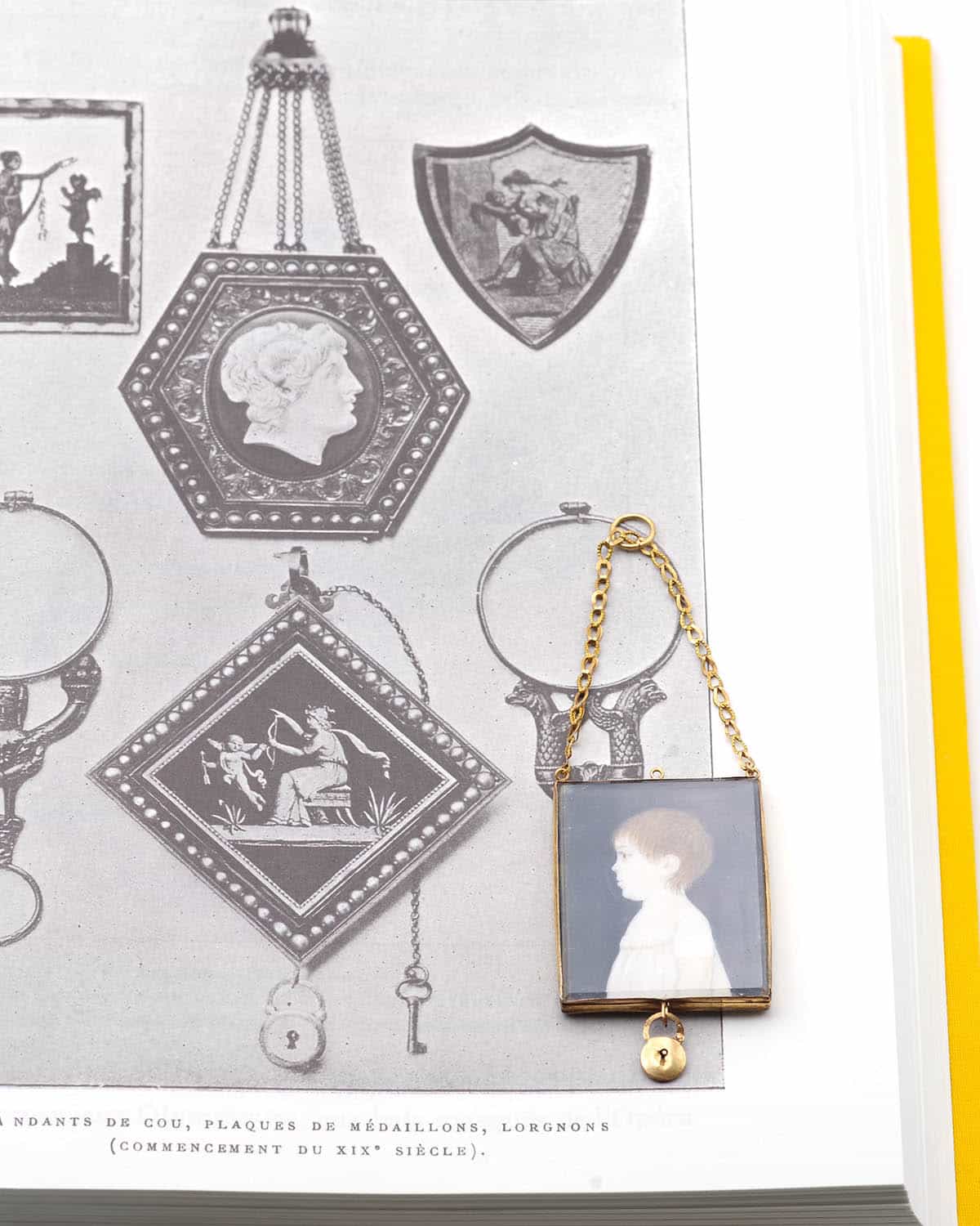French souvenir gold pendant