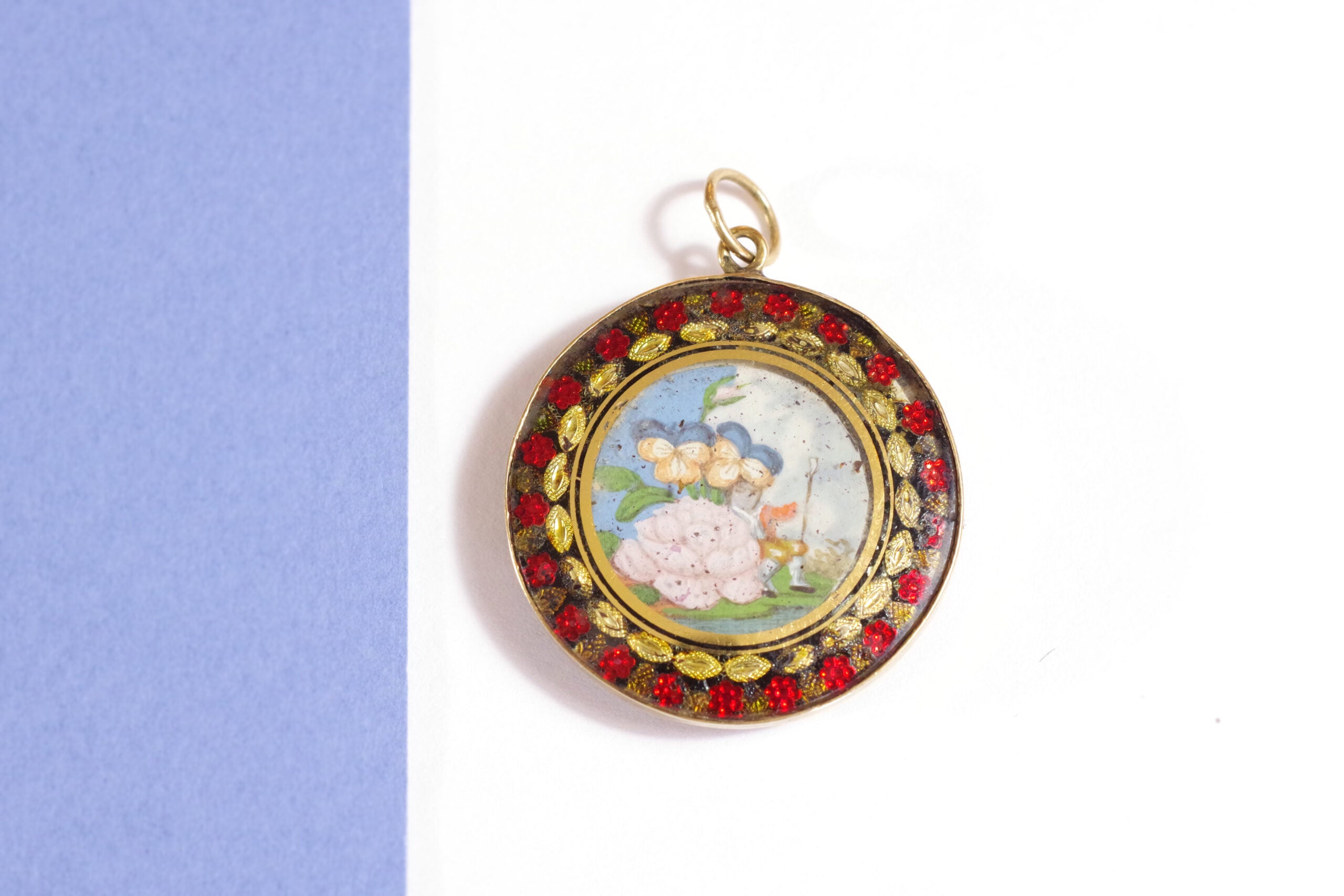 pendentif napoléon 1er verre eglomiser bijou de sentiment