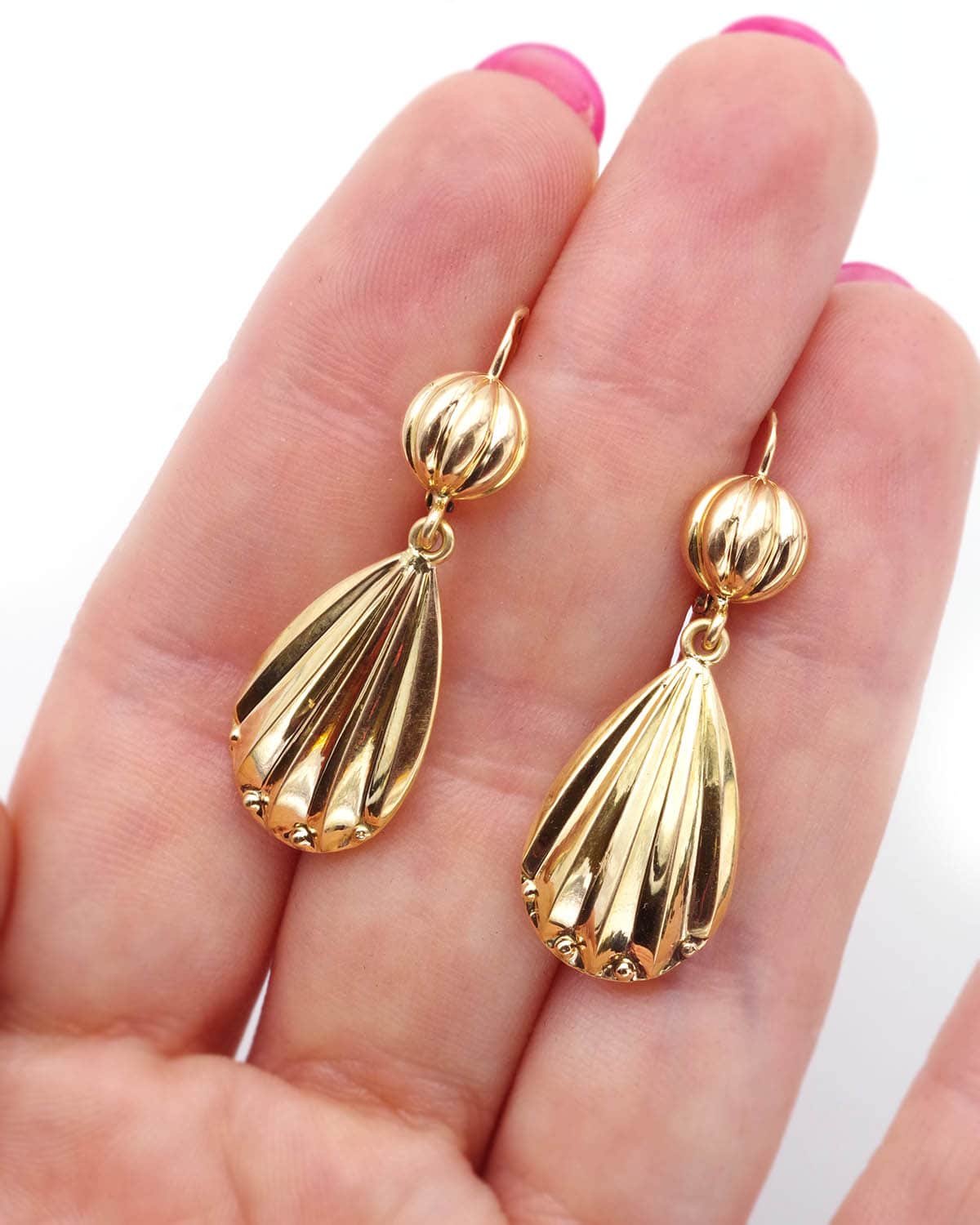 French gold dangle earrings