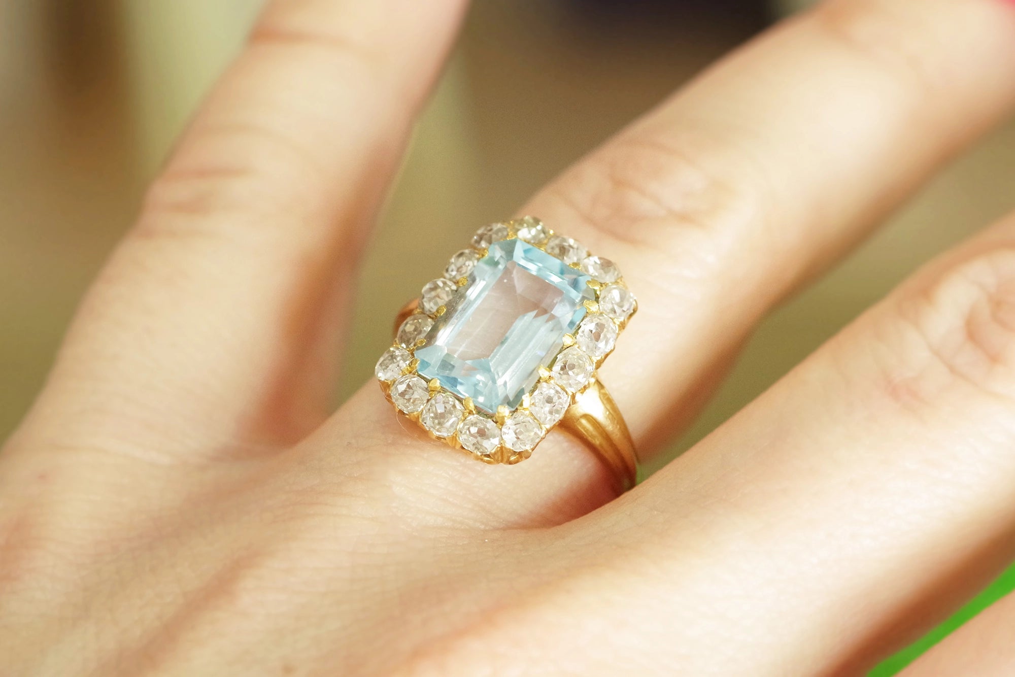 wedding aquamarine ring topaze