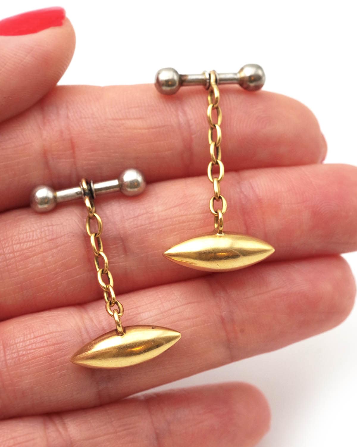 Mid century gold and silver cufflinks