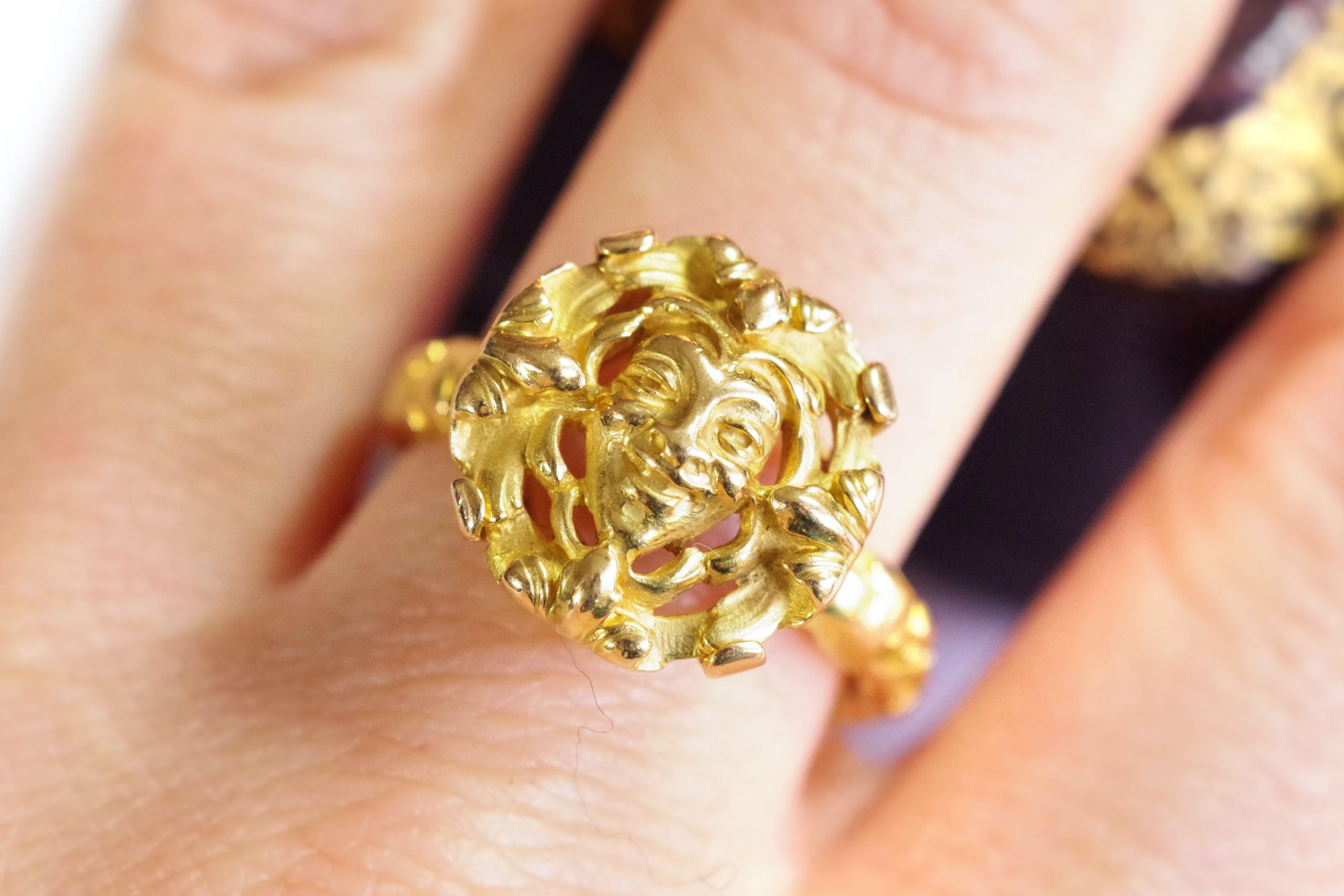 gothic revival wiese ring in gold