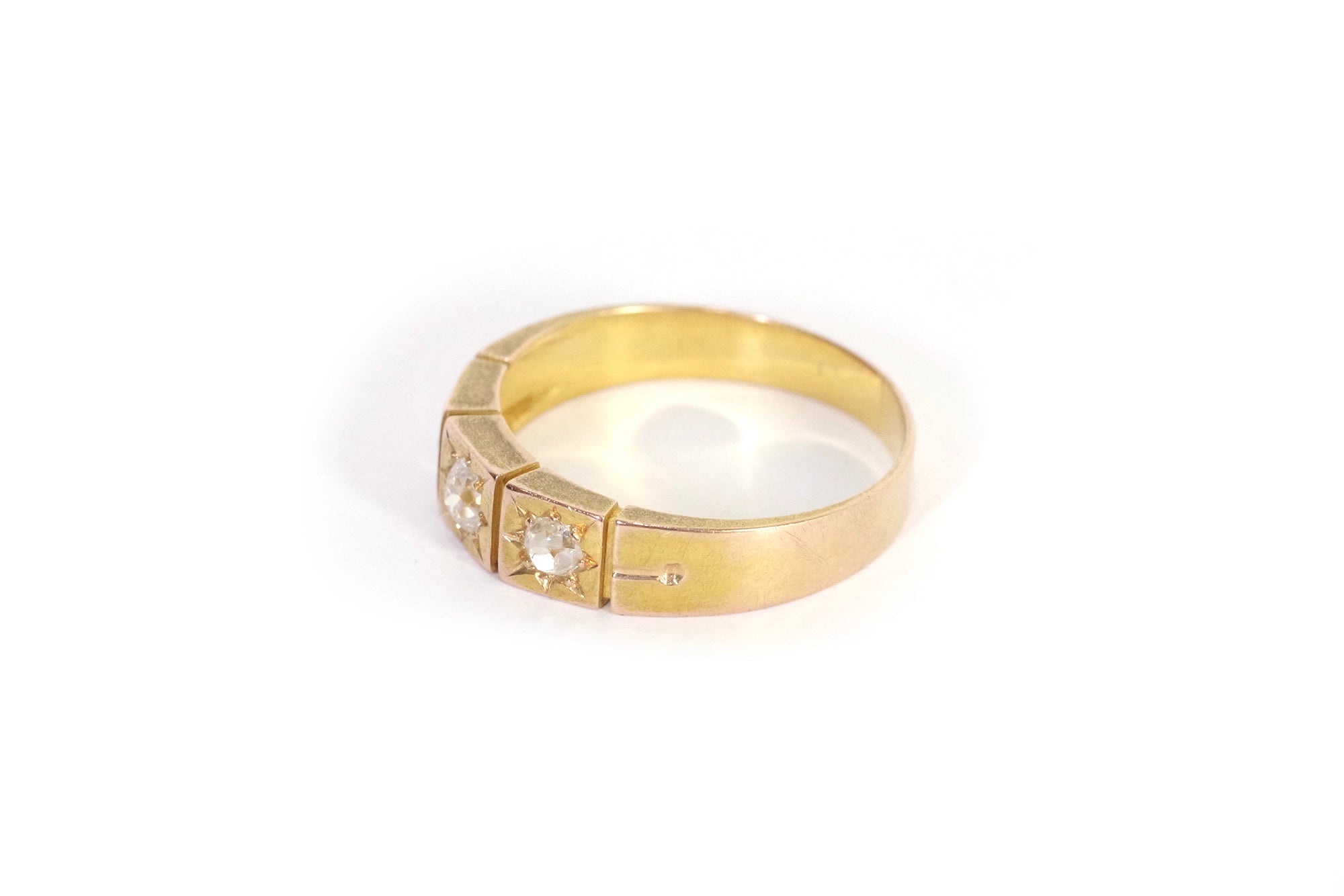 gypsy diamond ring in gold