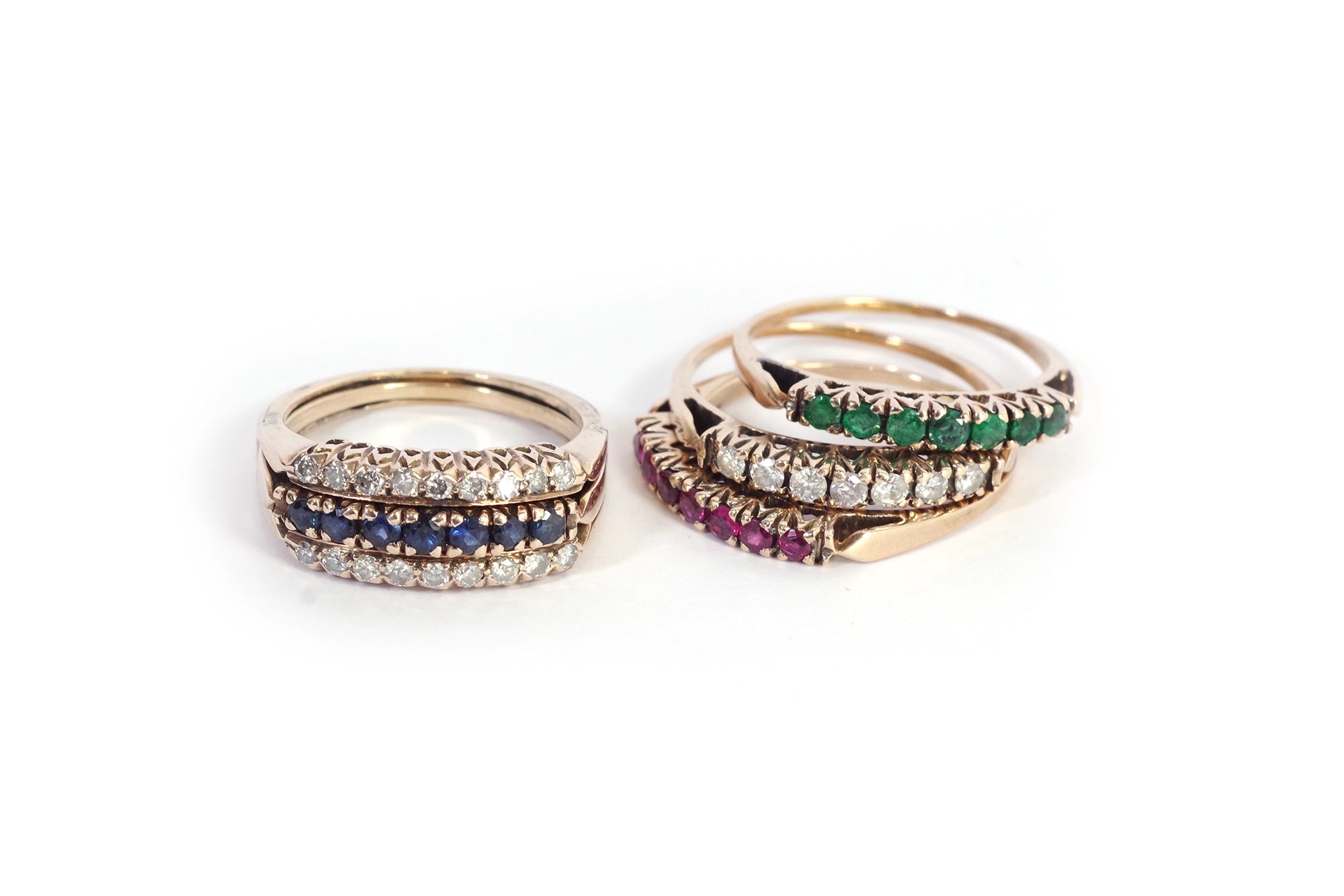 Multi rings interchangeable in gold