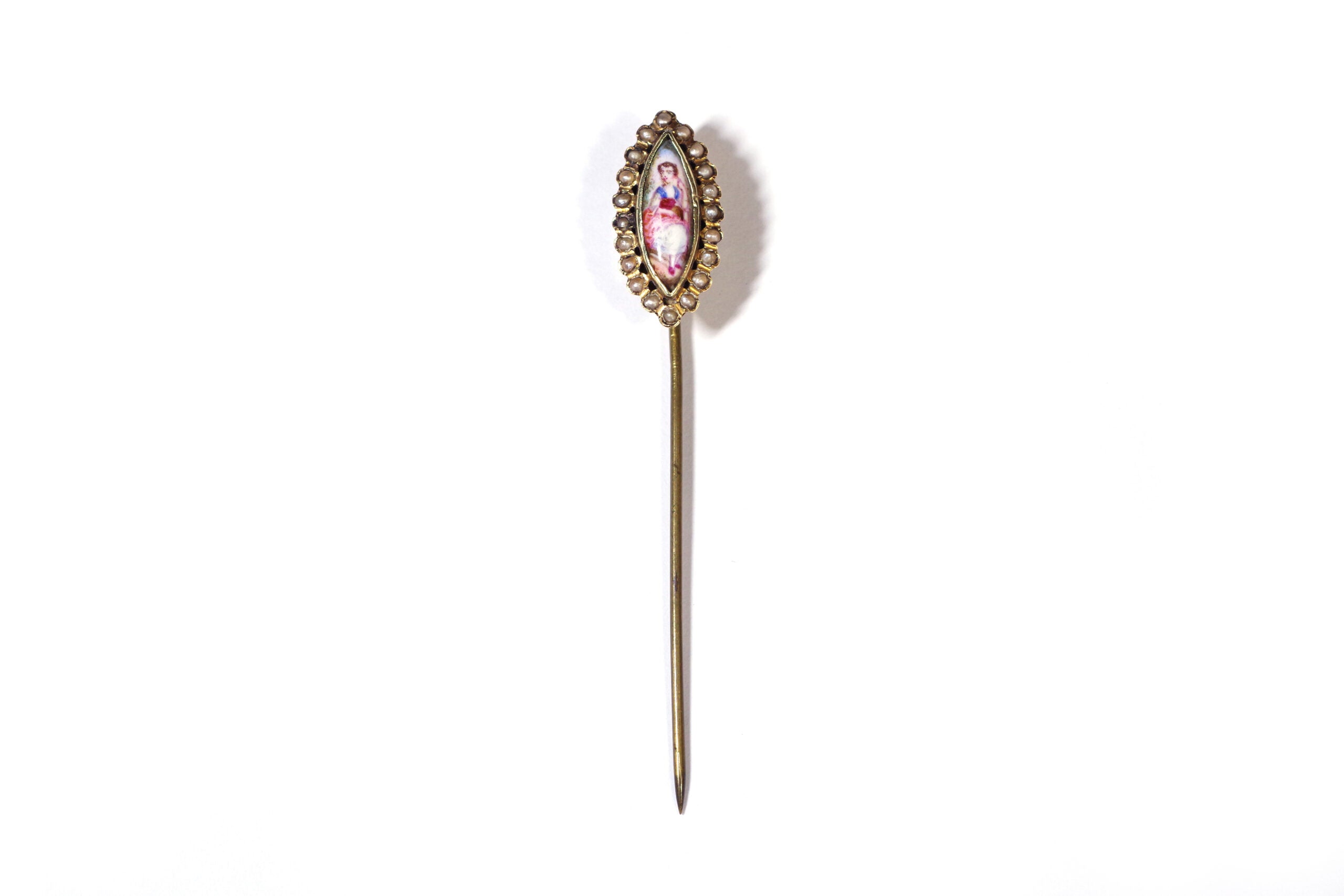 Limoges porcelain Victorian pin