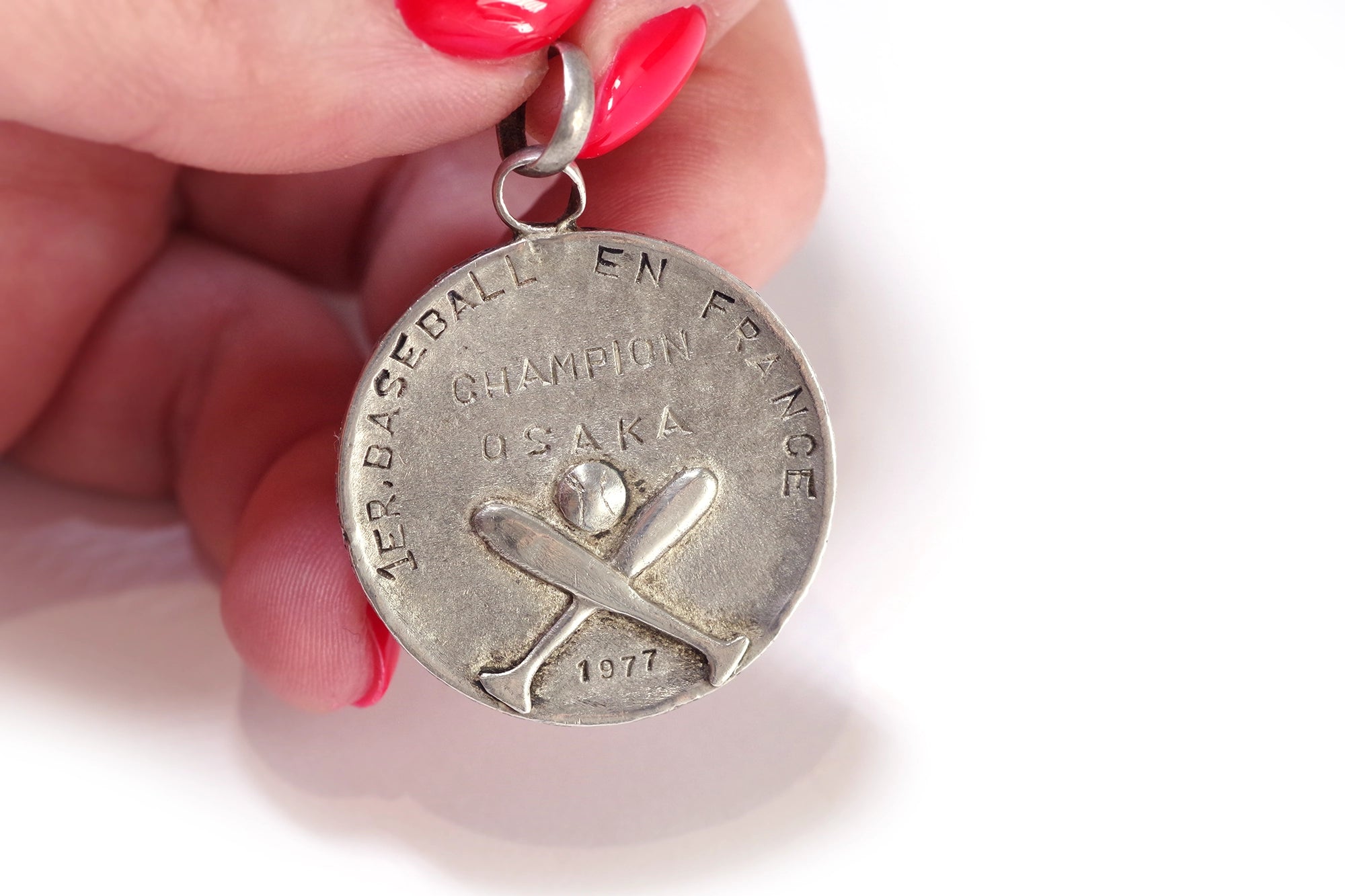 Médaille baseball en argent