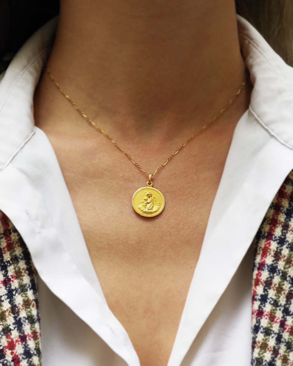 medaille de bapteme en or