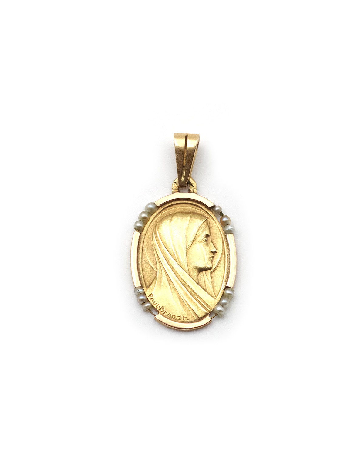 Médaille vierge marie perles fines