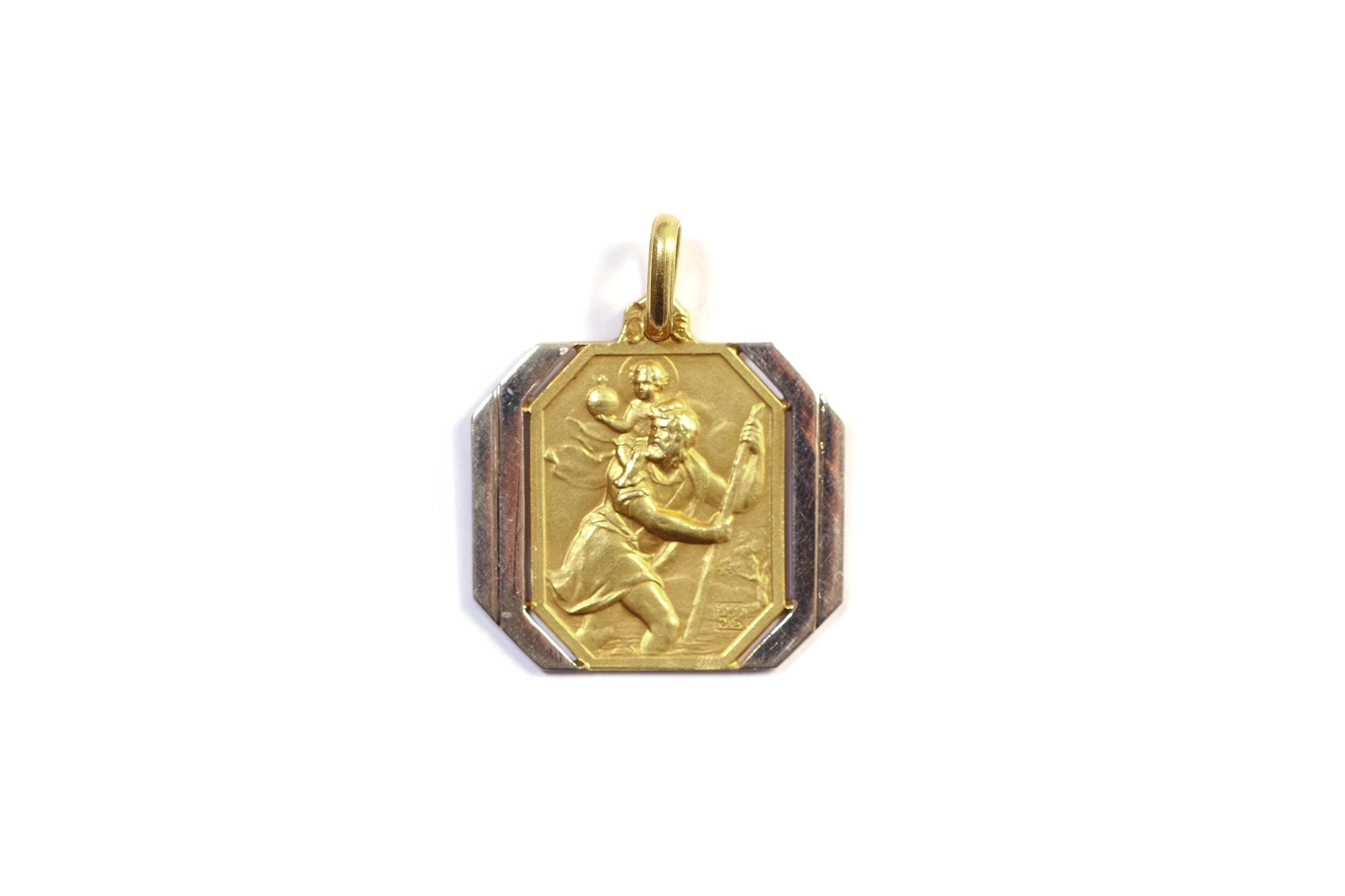 Saint christopher gold medal pendant