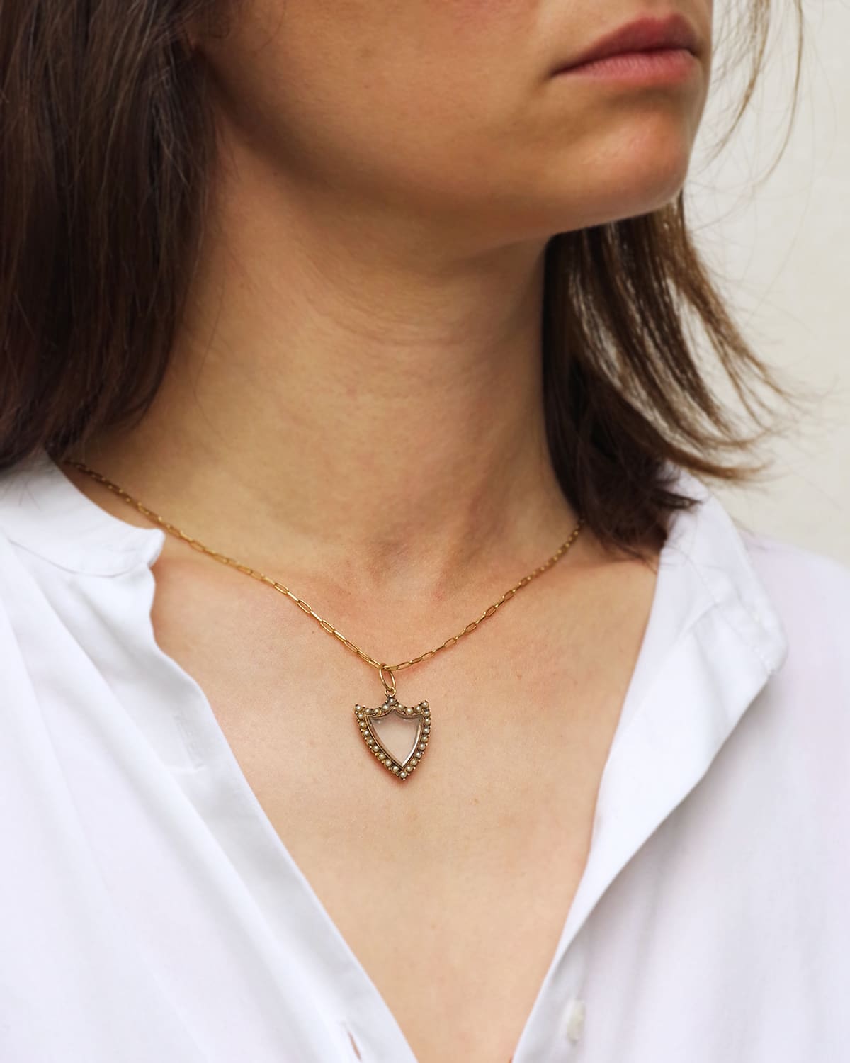 Georgian shield locket pendant