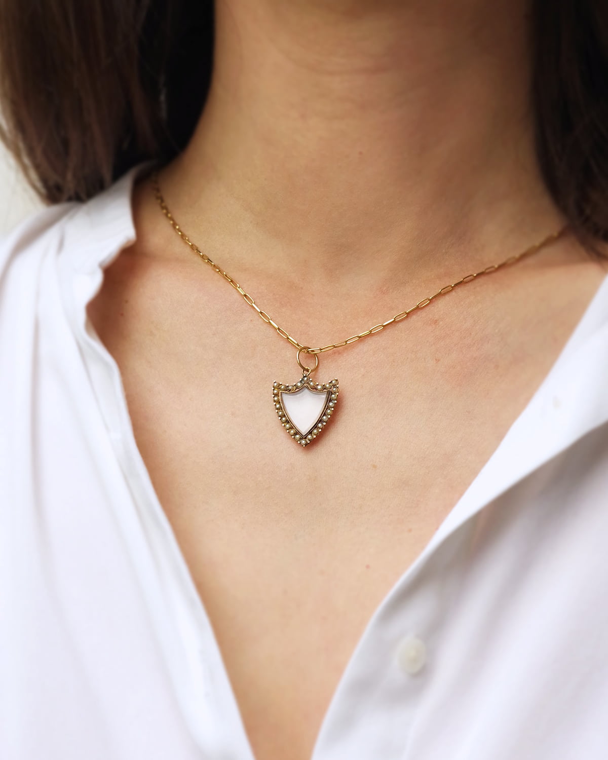 Georgian shield locket pendant