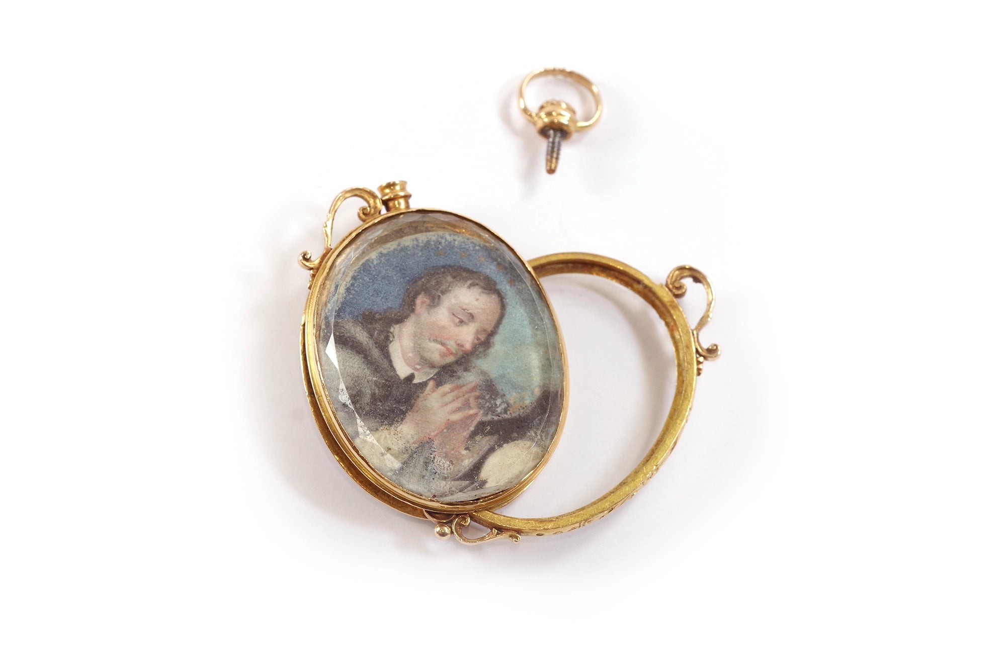 Antique miniature reliquary locket pendant