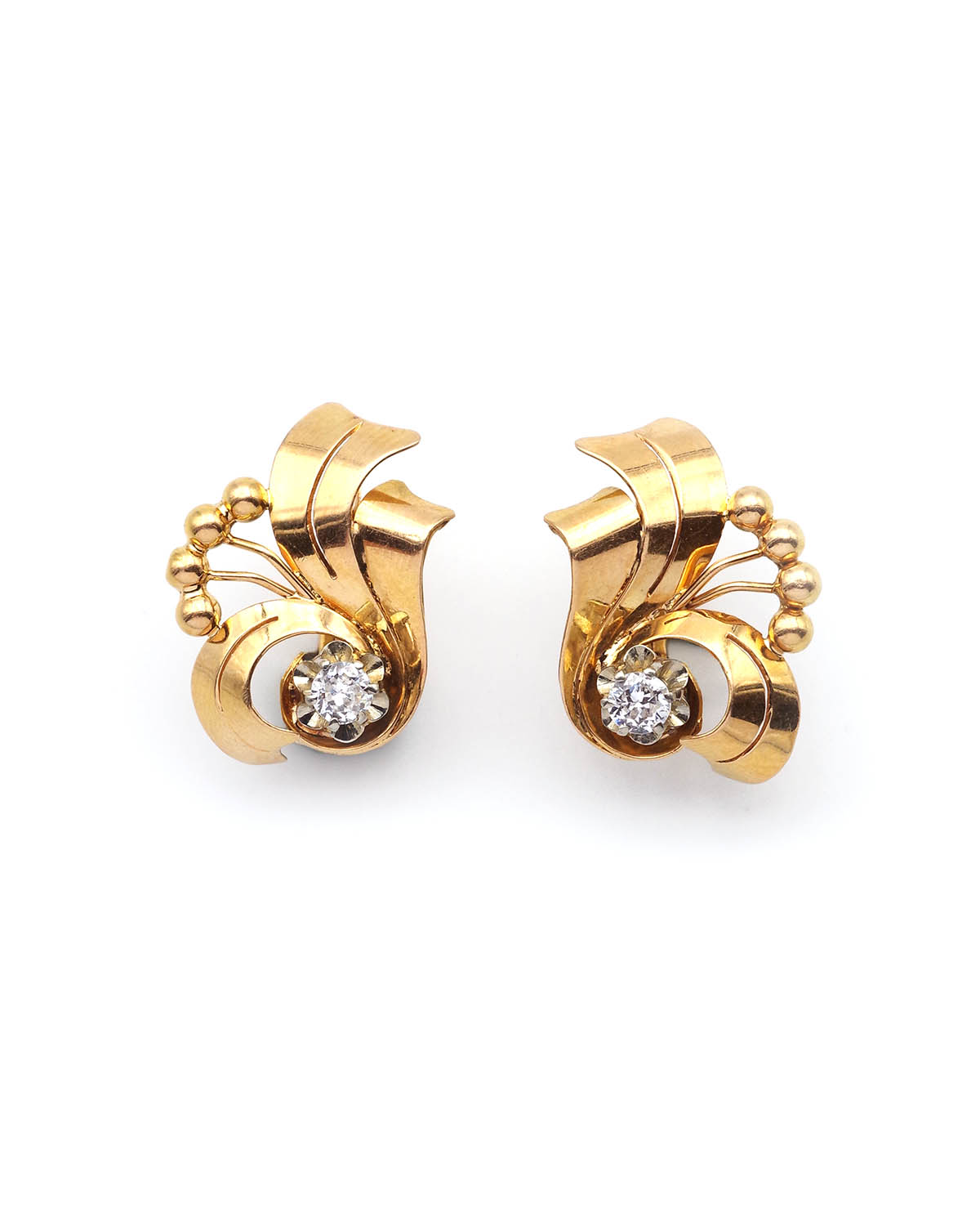 Vintage 1950s diamond earrings
