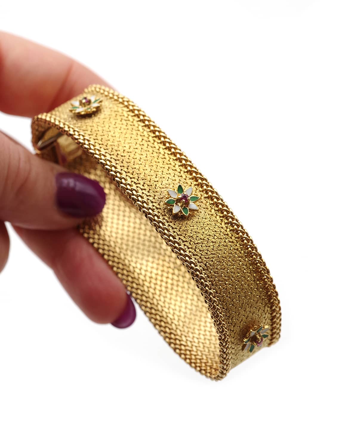 Vintage flower bracelet signed Unoaerre