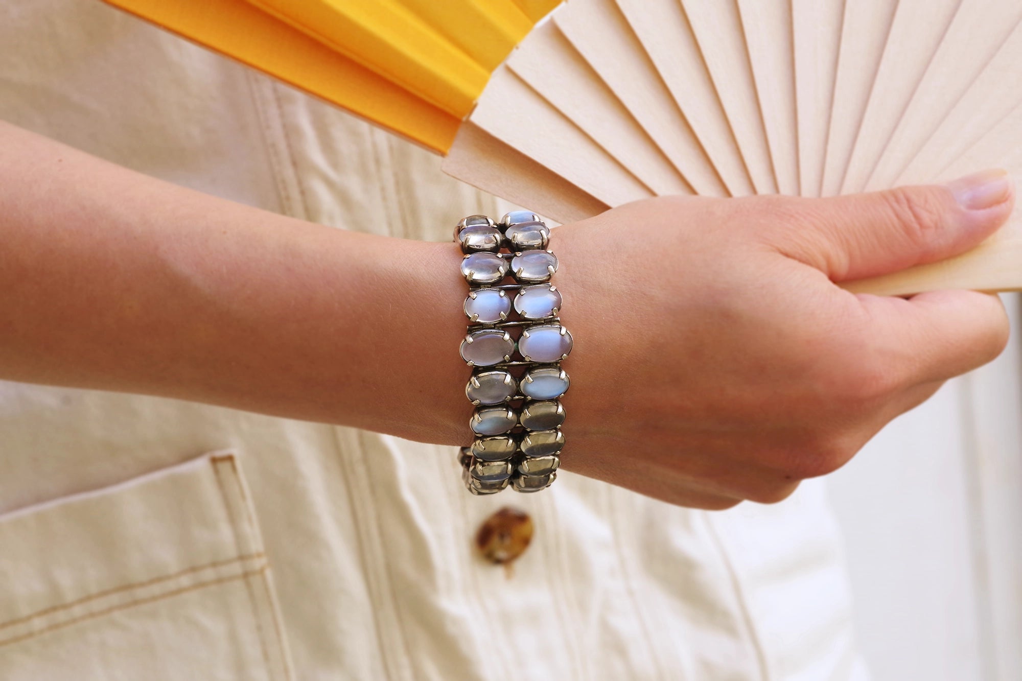 Silver moonstone bracelet