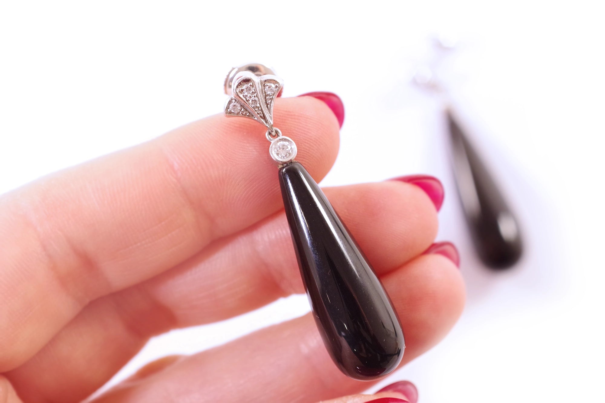 art deco onyx earrings