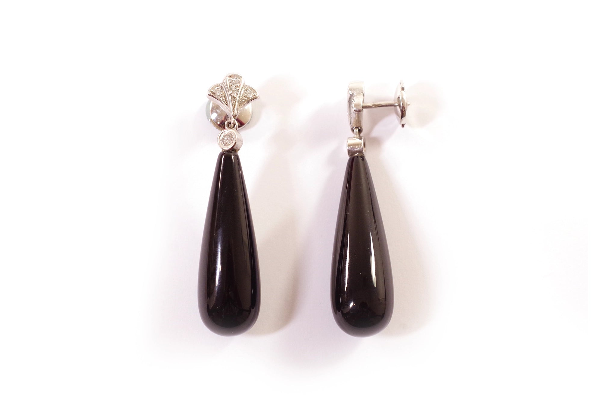 art deco onyx earrings