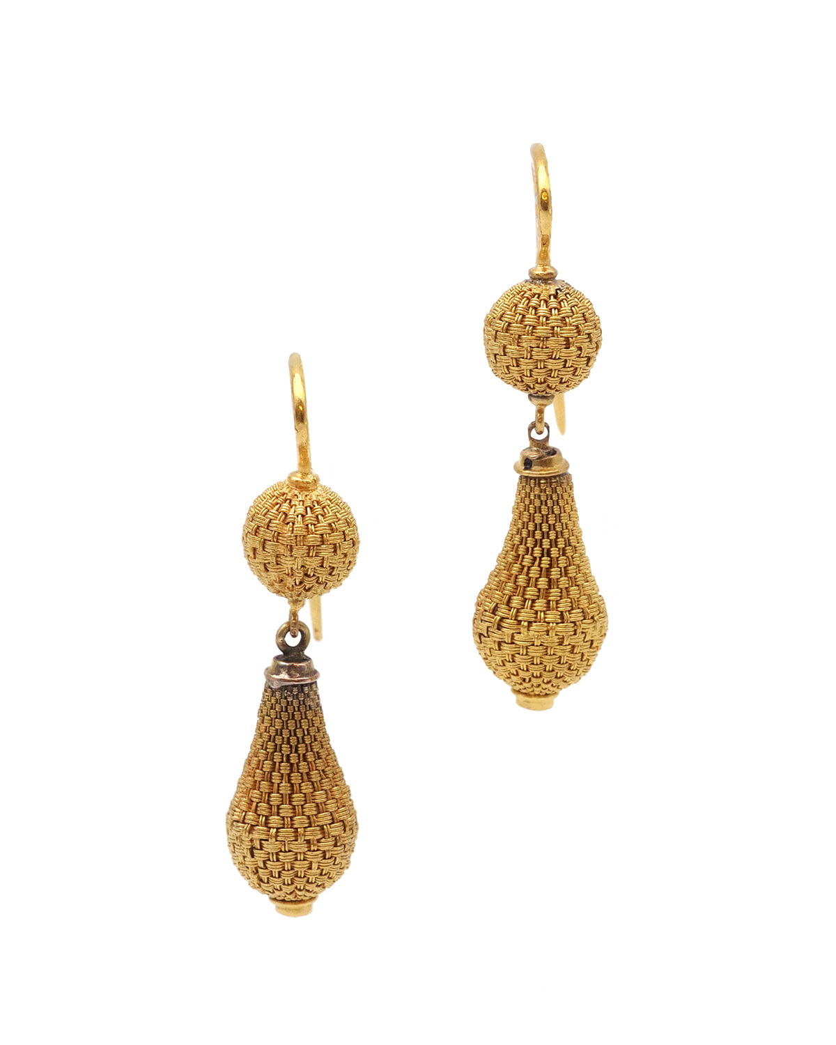 Victorian gold braided earrings