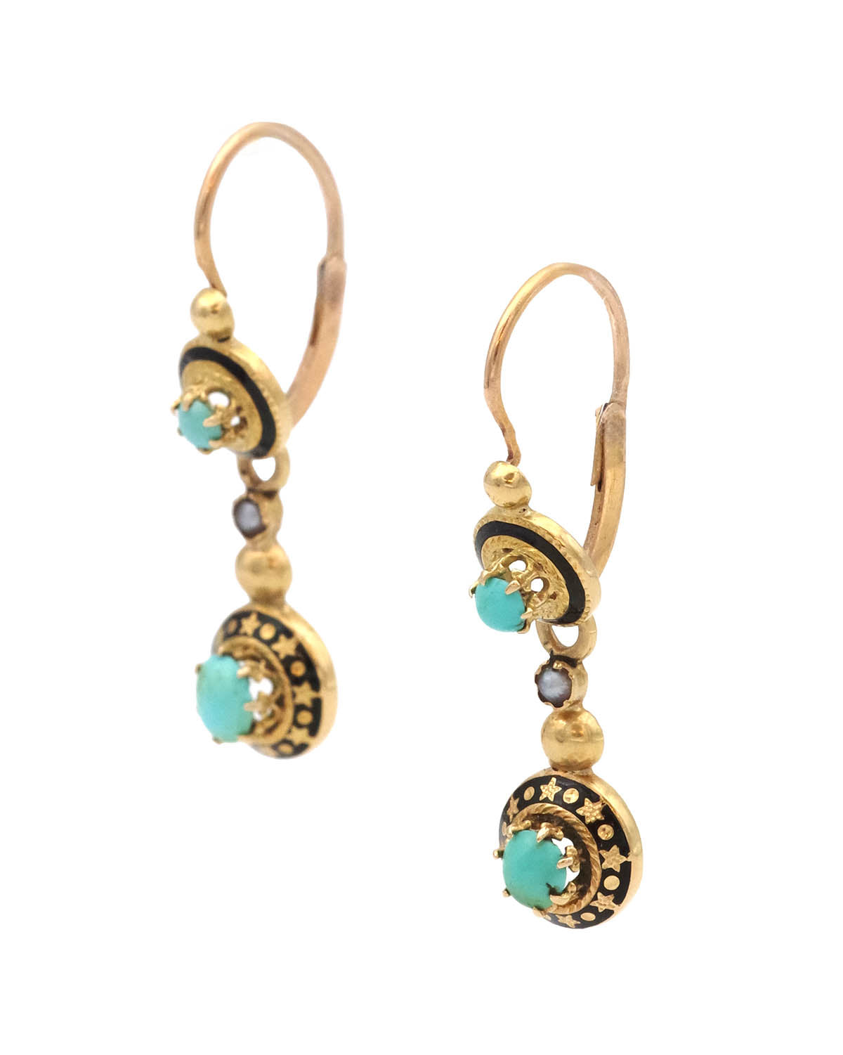 turquoise day and night earrings 