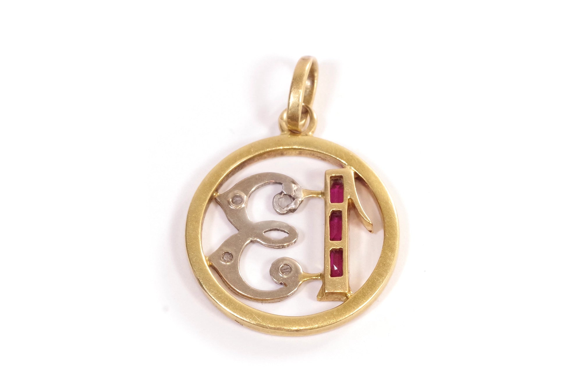 art deco lucky number pendant