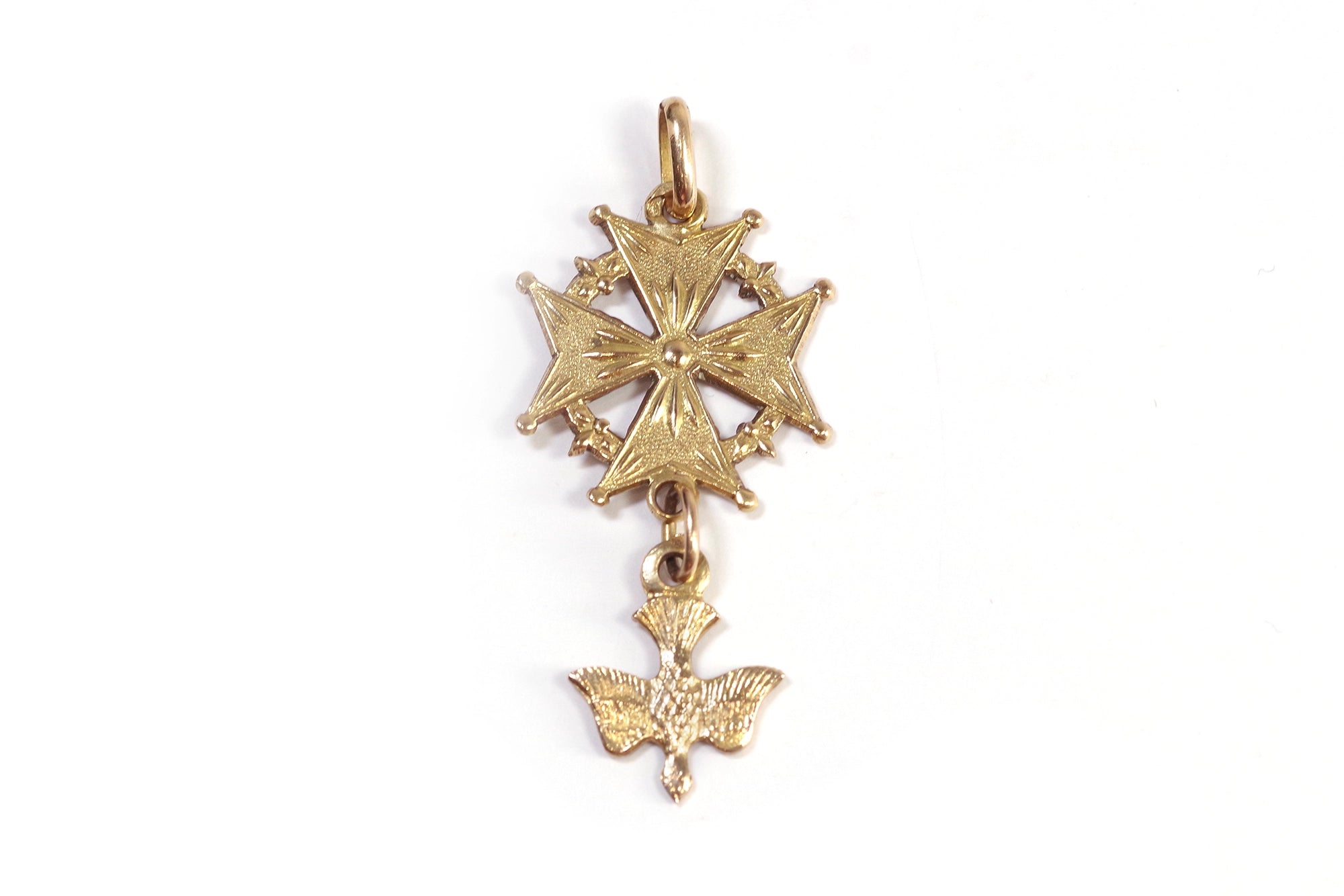 French antique huguenote cross in gold