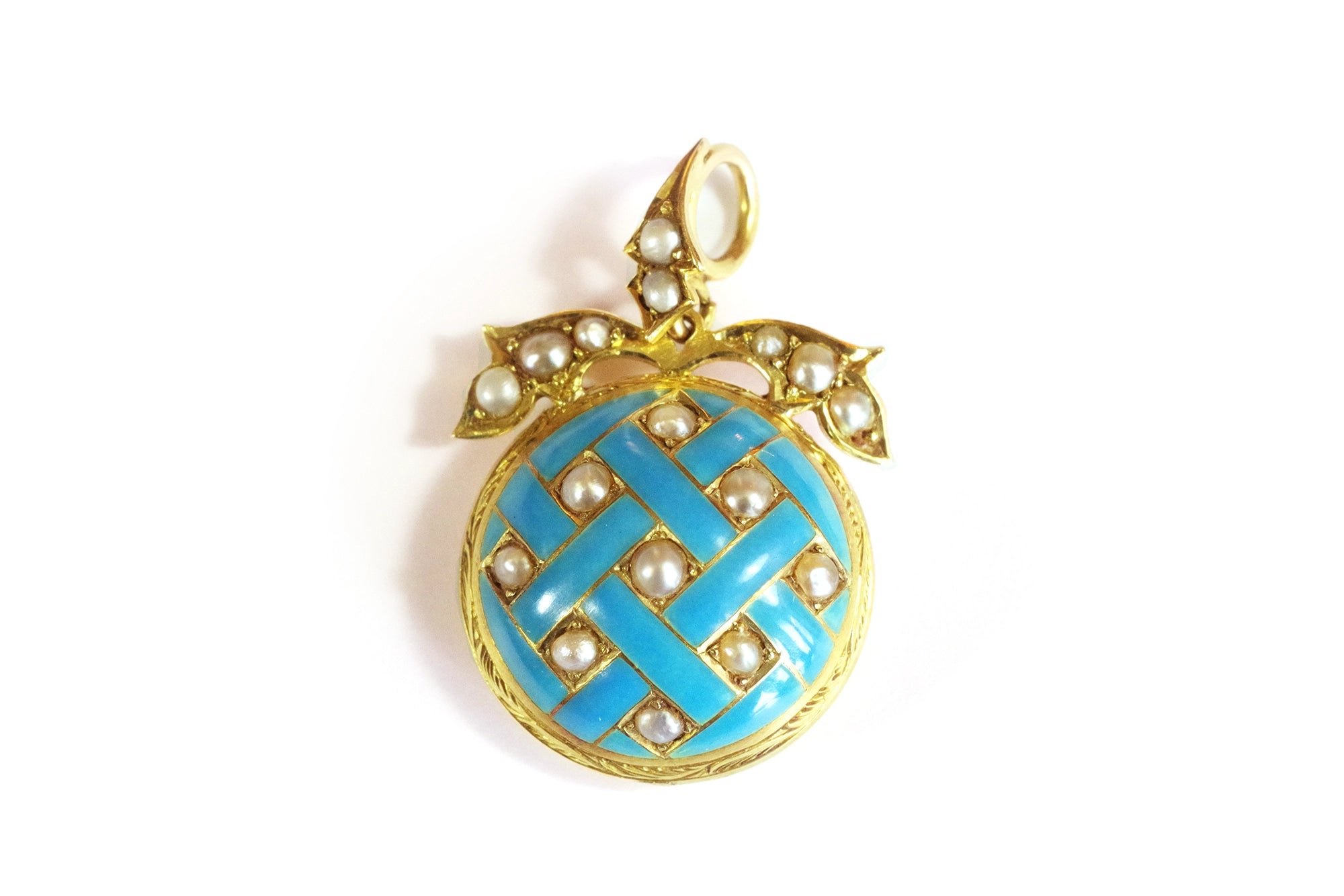 gold enamel pendant