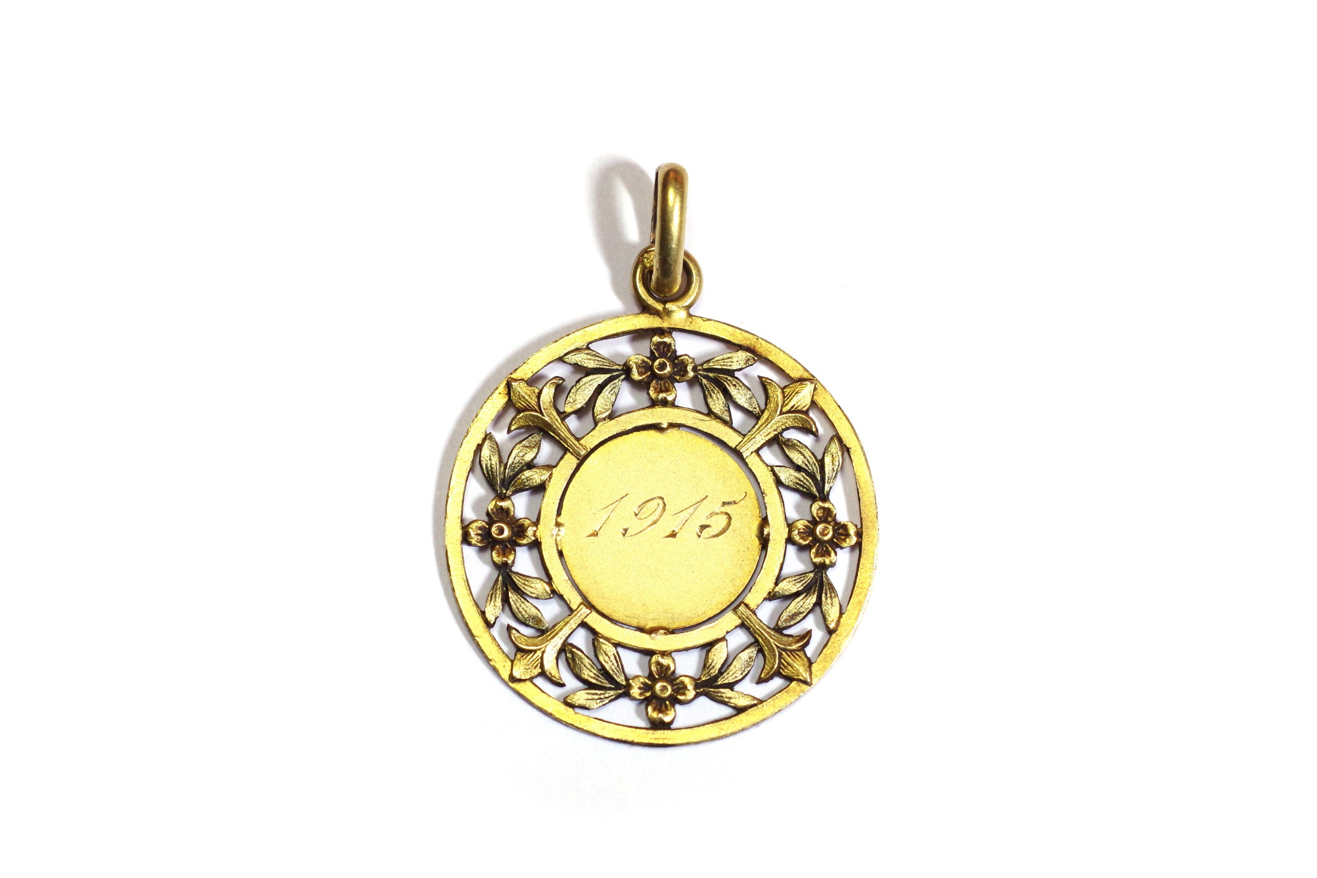 pendentif art nouveau en or