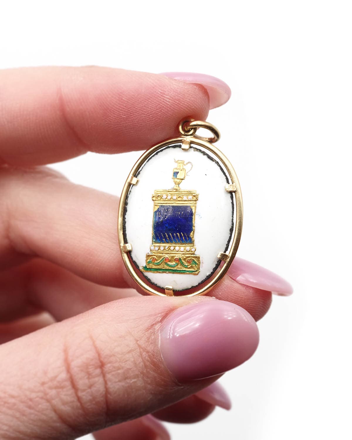 Pendentif émail de limoges en or