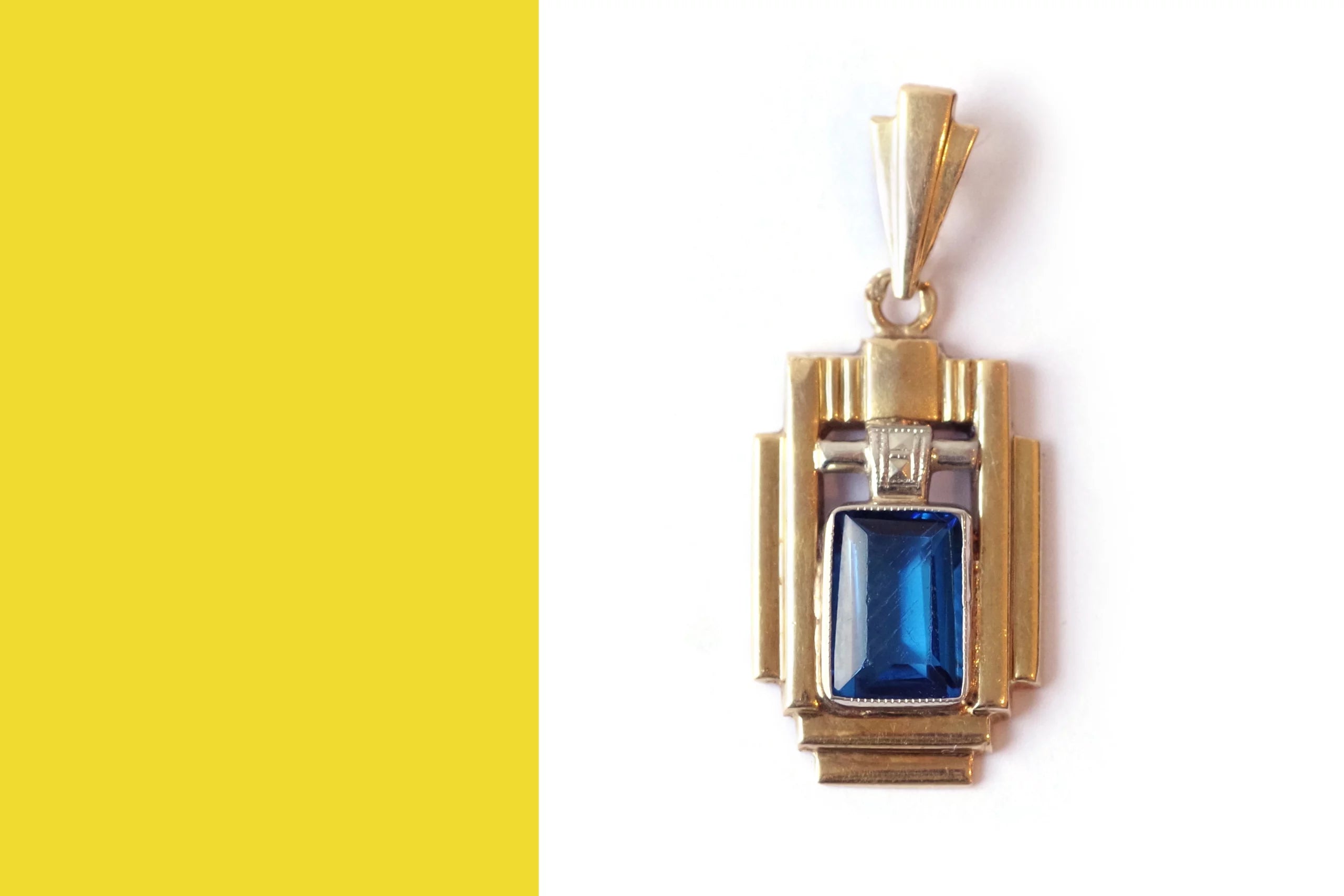 art deco gold and platinum pendant