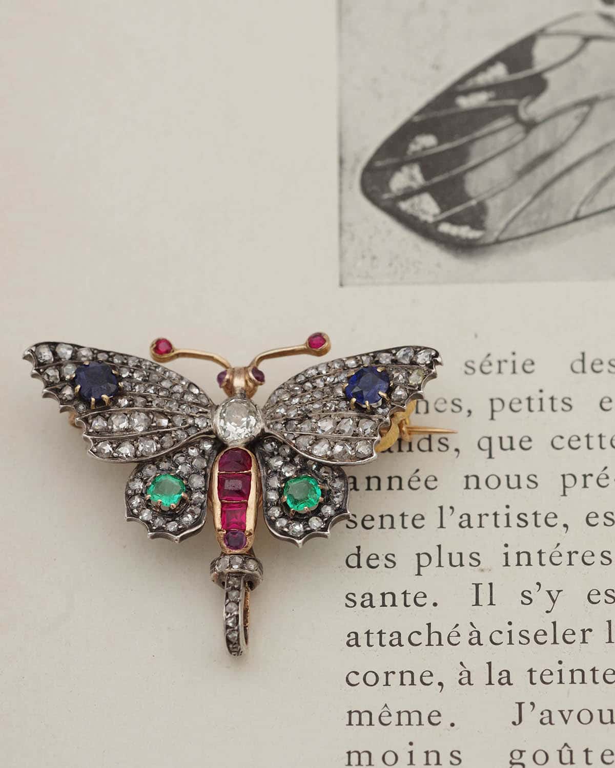 Antique silver gold brooch