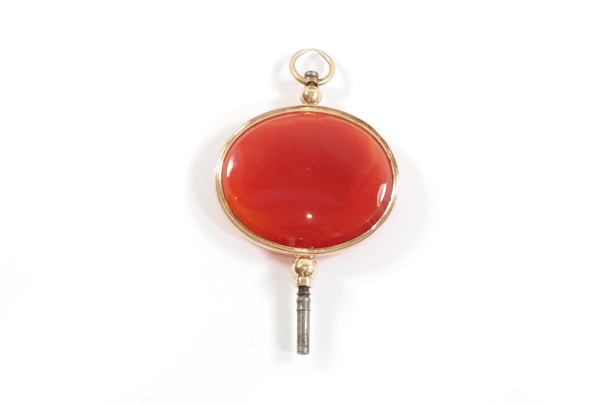 Carnelian watch key pendant