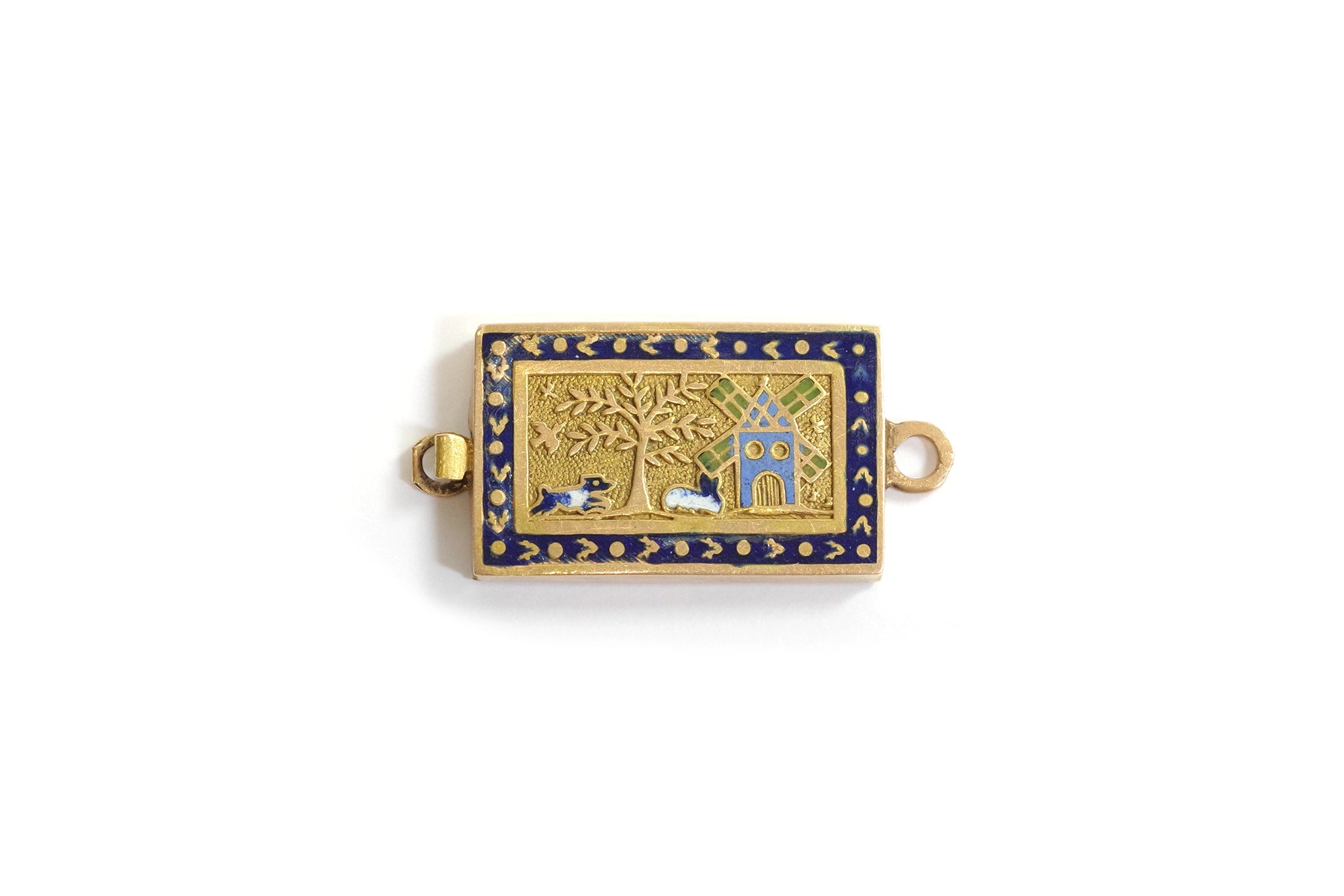 antique victorian gold clasp enamelled